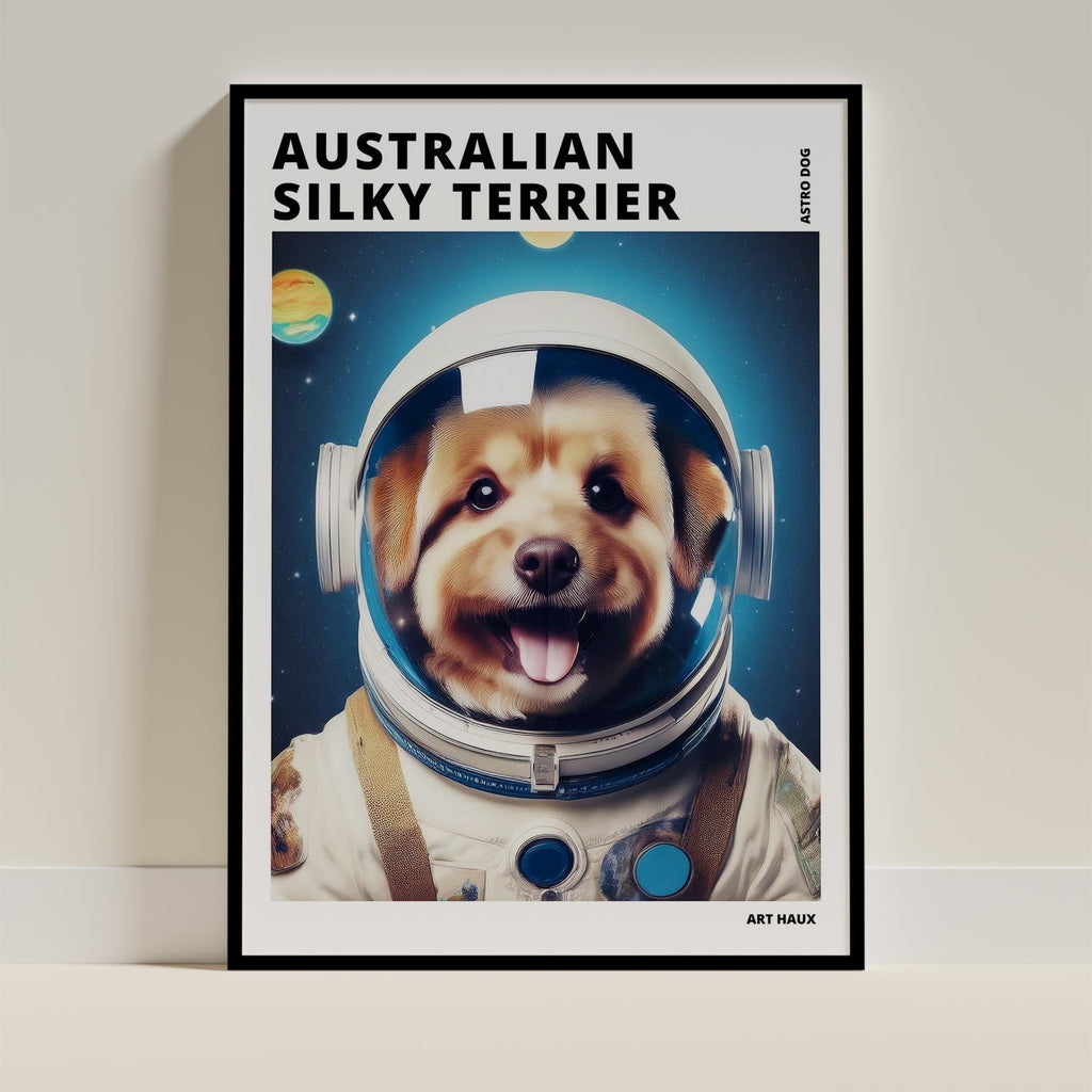 Australian Silky Terrier Astronaut Dog Series with Text Astro Dog image 11