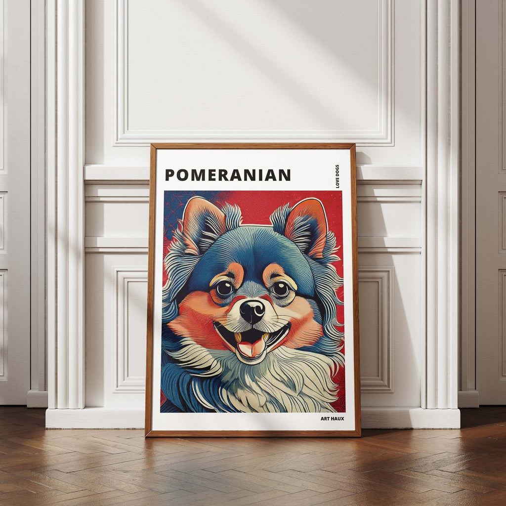 Pomeranian Hokusai Japanese Inspired Dog Series with Text image 4