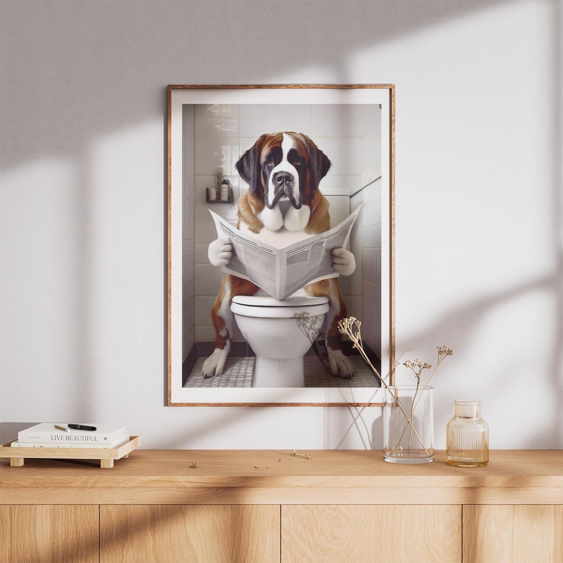 Saint Bernard Toilet Humour Dog Series image 8