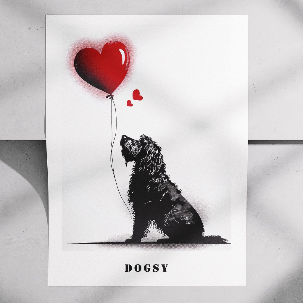 Old English Sheepdog DOGSY Series inspired by the Art of Banksy with text Dogsy image 7