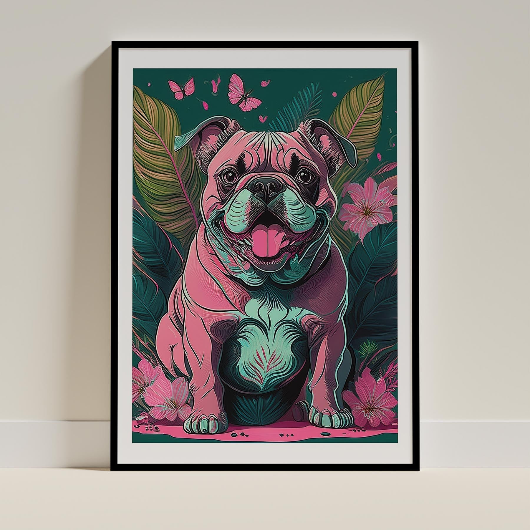 Bulldog 1 Flowery Dog image 0