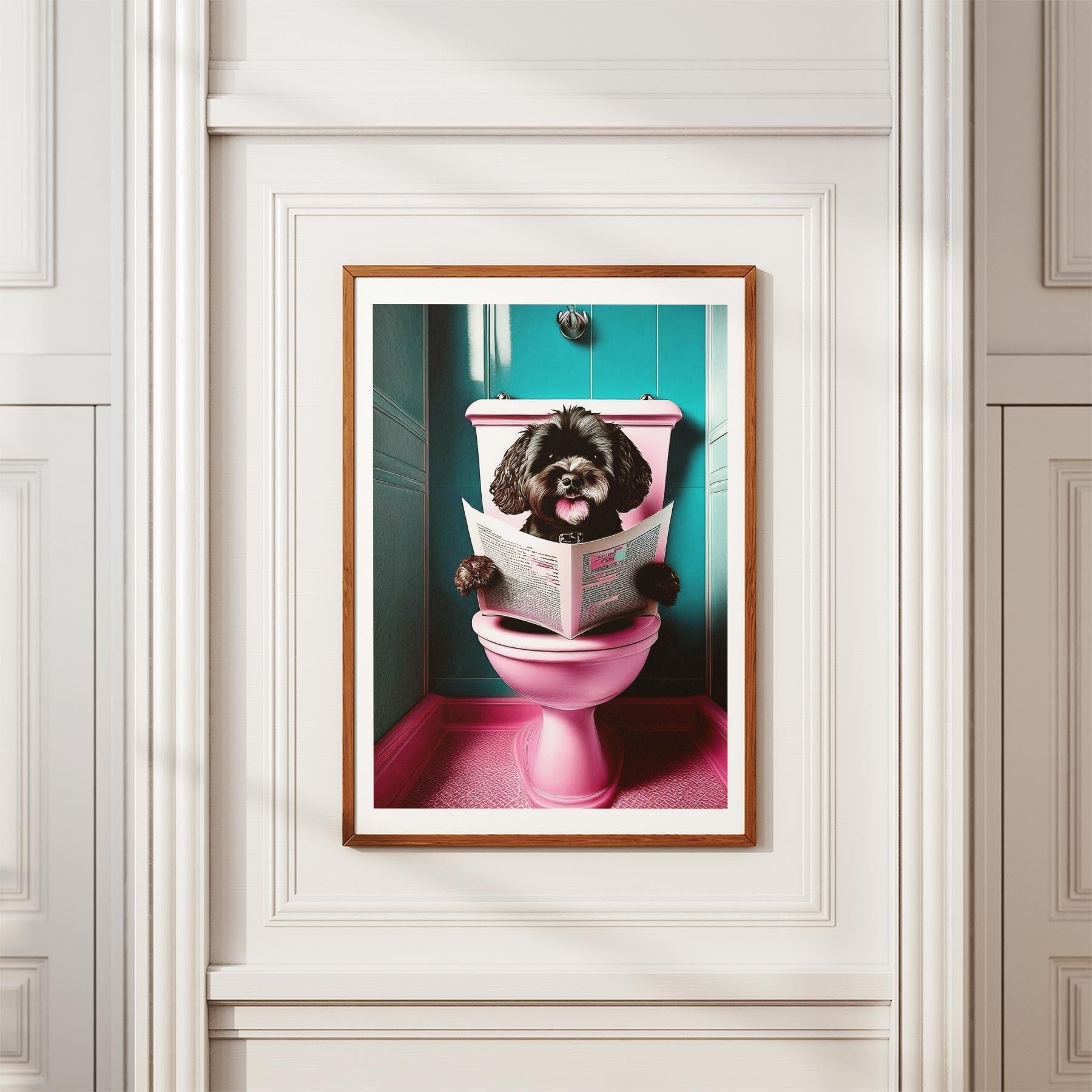 Bichon Frise Toilet Dogs PInk and Turquise image 3