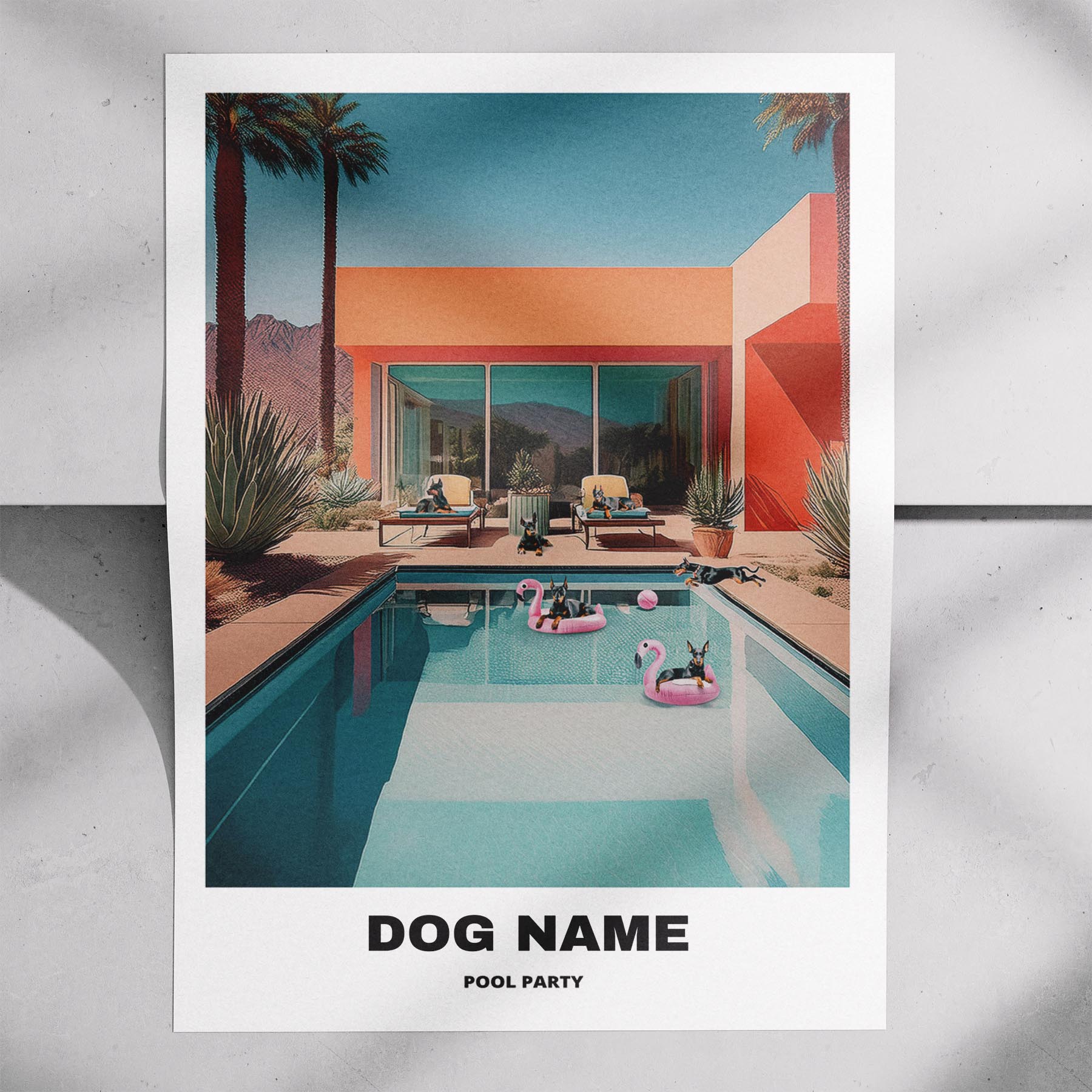 Dogue de Bordeaux Custom Pool Party WITH TEXT image 7