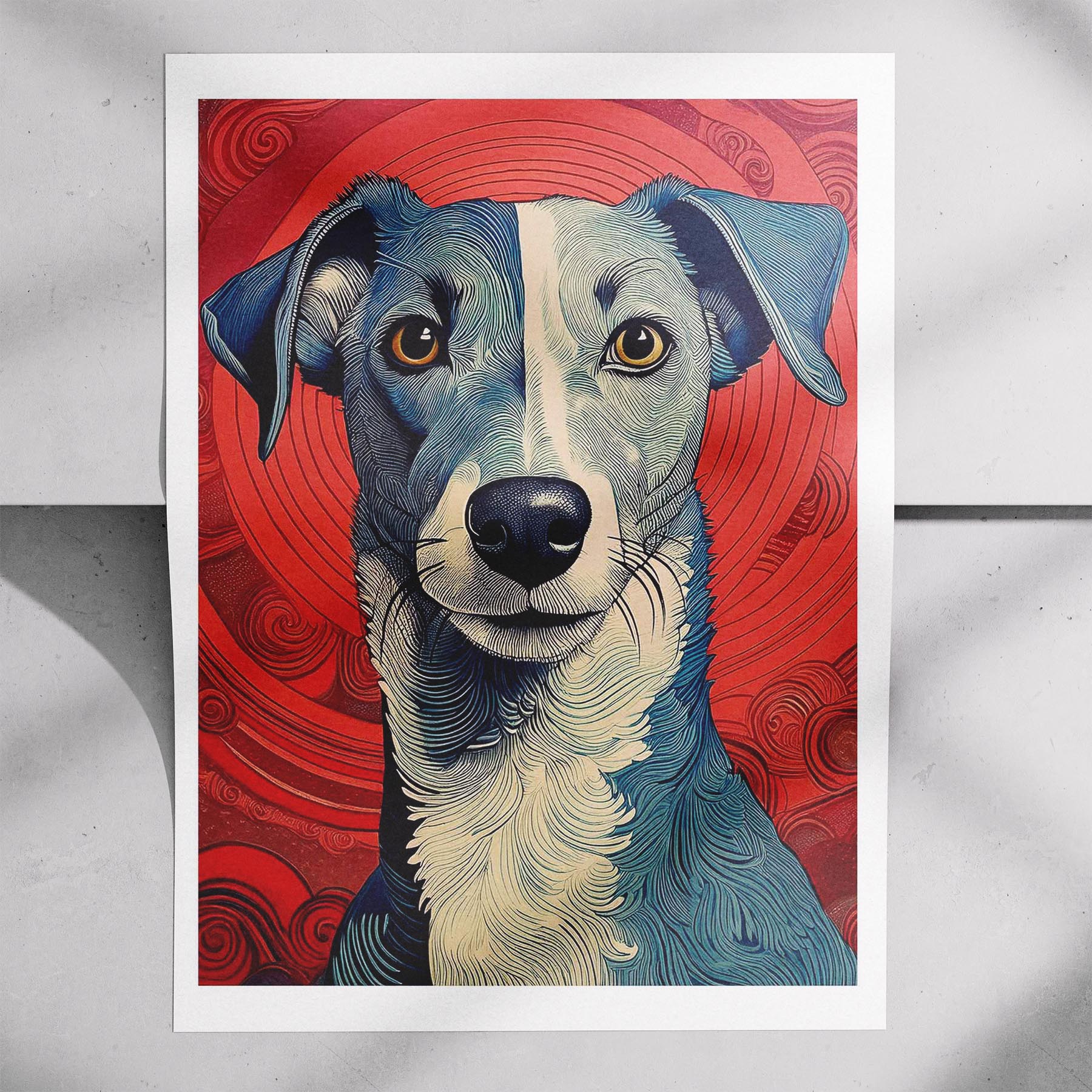 Greyhound Hokusai Japanese Inspired Dog Series image 7