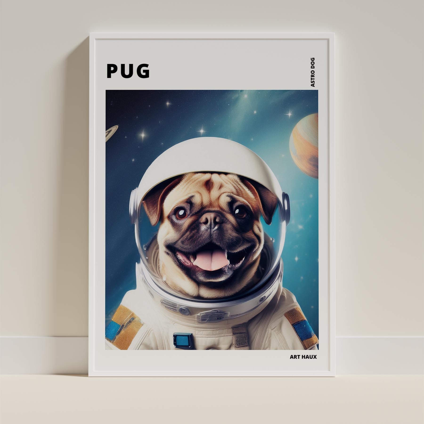 Pug Astronaut Dog Series with Text Astro Dog image 9