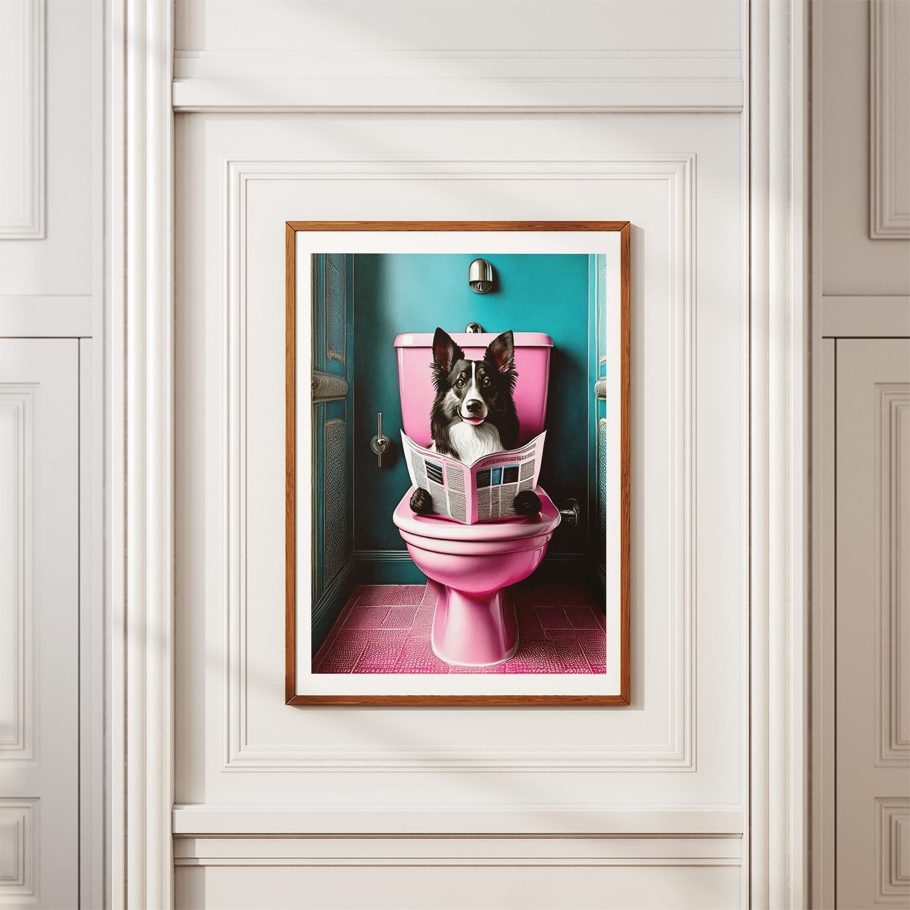 Rough Smooth Collie Toilet Dogs PInk and Turquise image 3