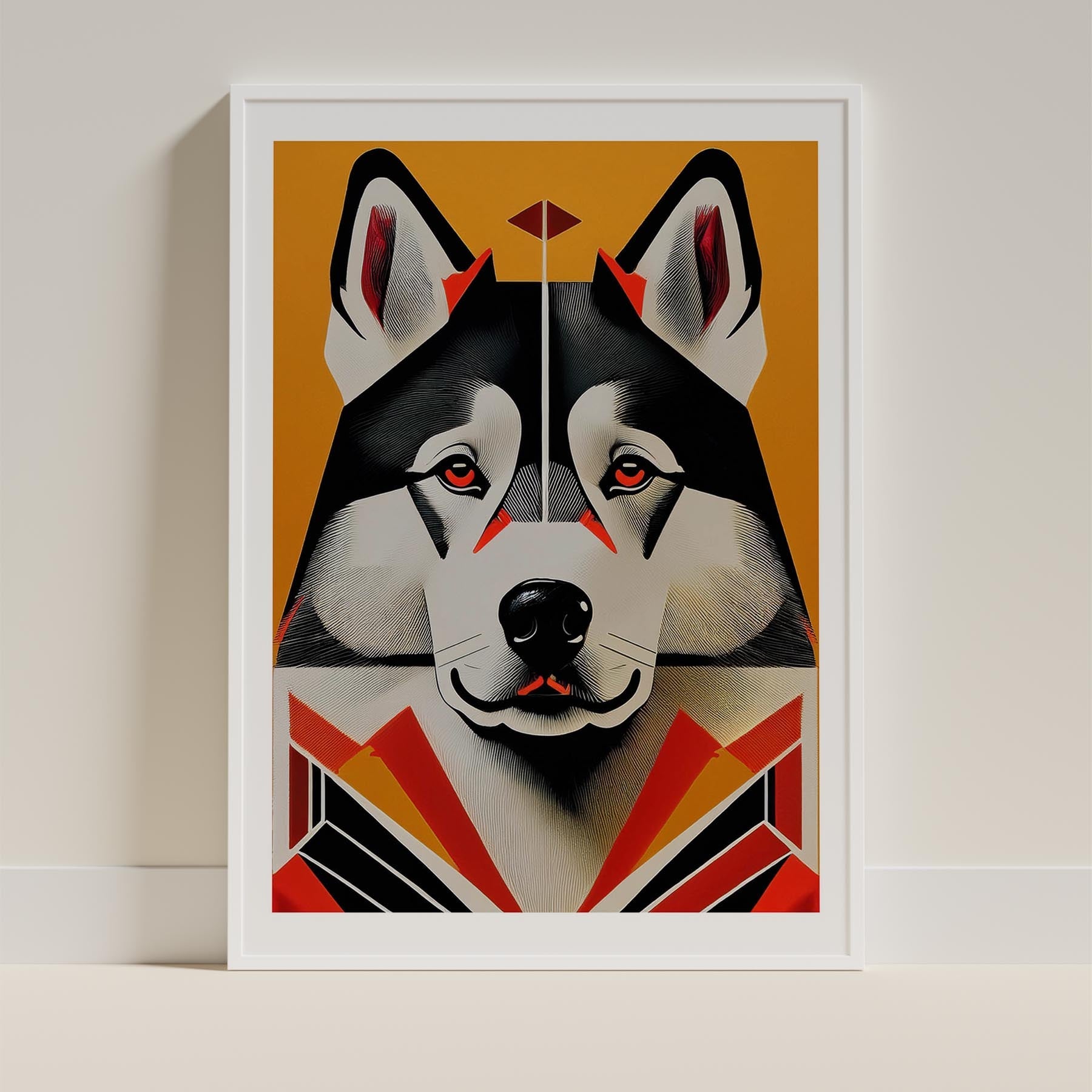 Alaskan Malamute Geometric Orange Series image 9