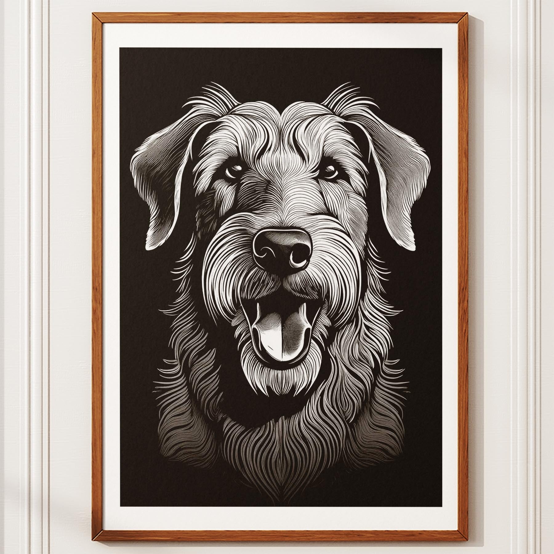 Irish Wolfhound Line Dog Series in Black and White image 10