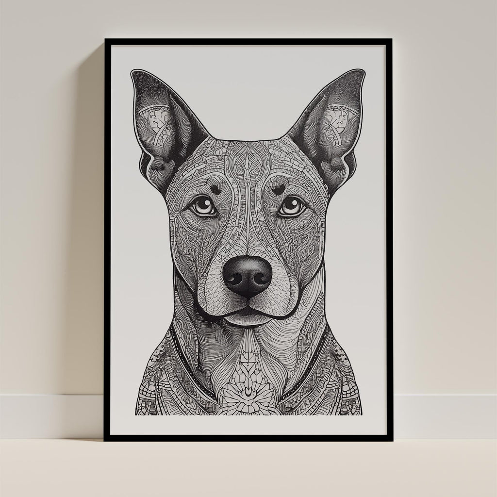 Cattle Dog Mandala Black and White Dog Series image 0