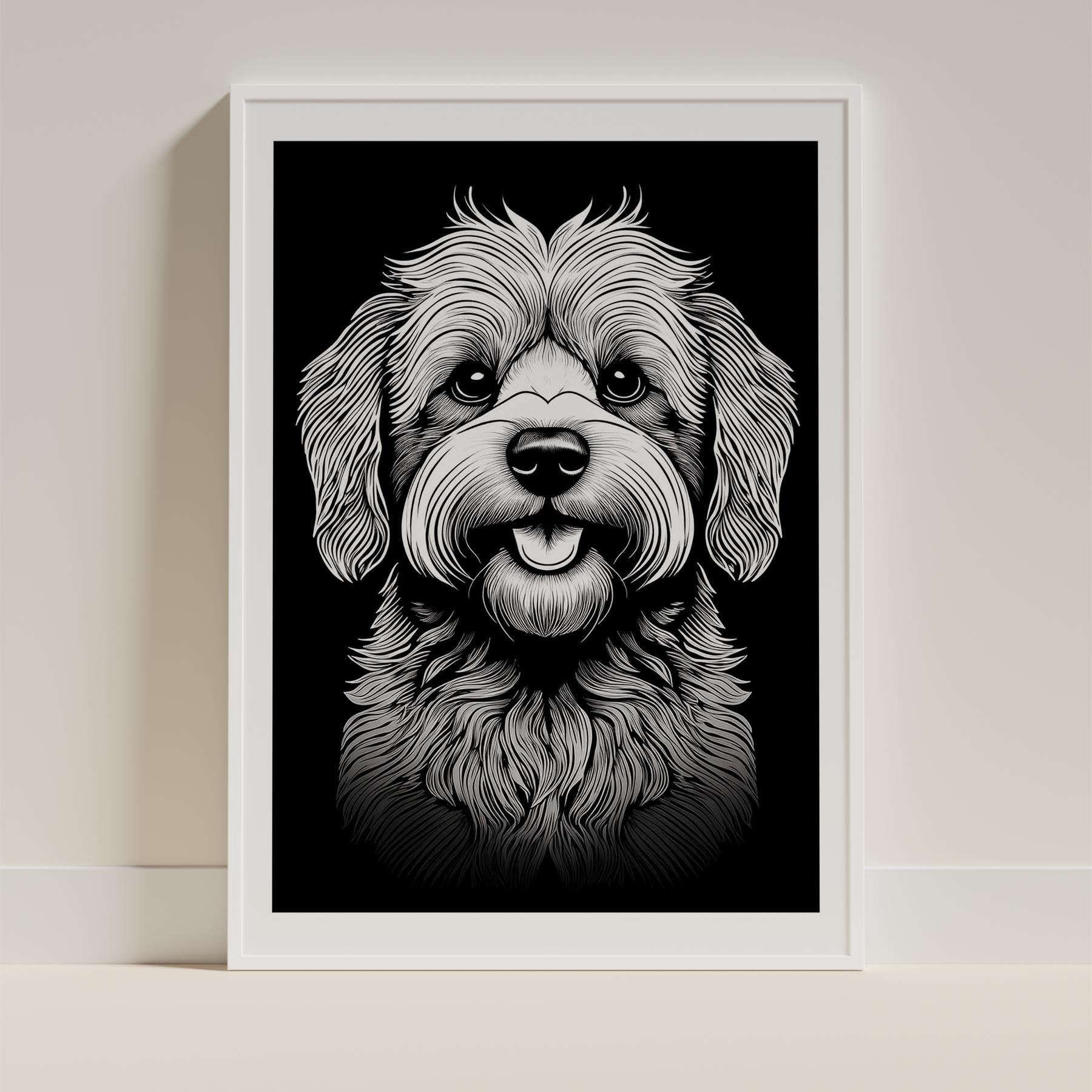 Bichon Frise Line Dog Series in Black and White image 9