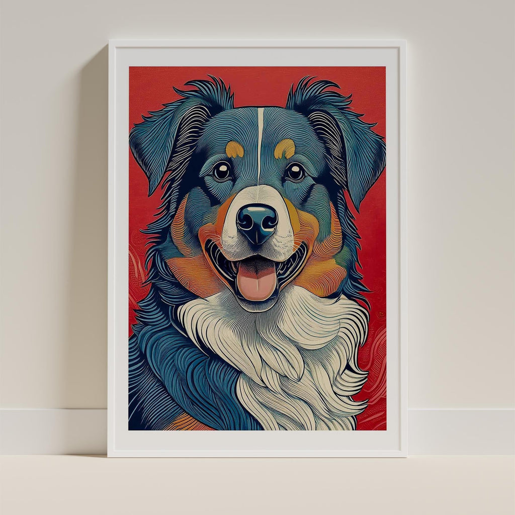 Australian Shepherd Hokusai Japanese Inspired Dog Series 1 image 9