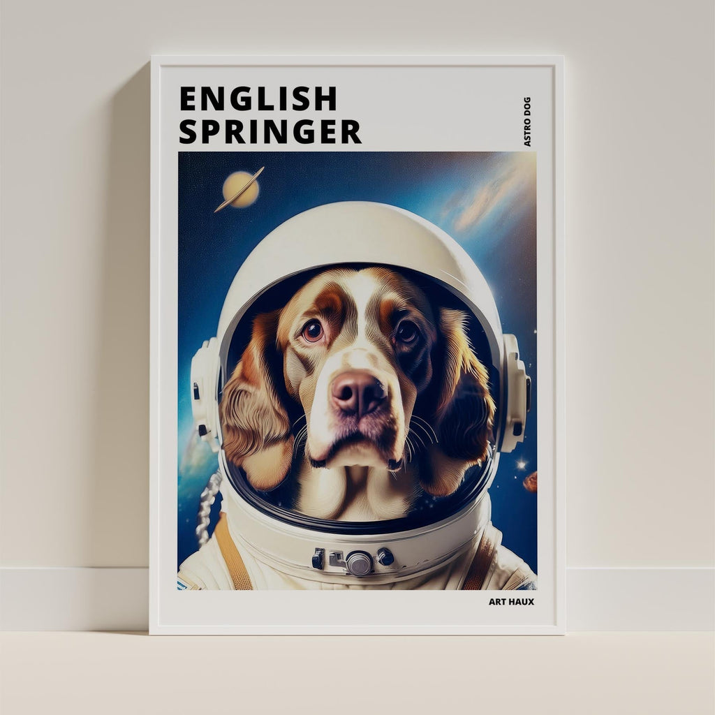 English Springer Spaniel Astronaut Dog Series with Text Astro Dog image 9