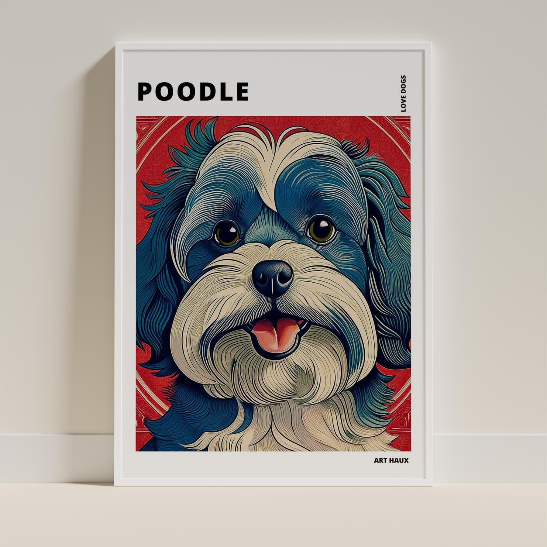 Poodle Hokusai Japanese Inspired Dog Series with Text image 8