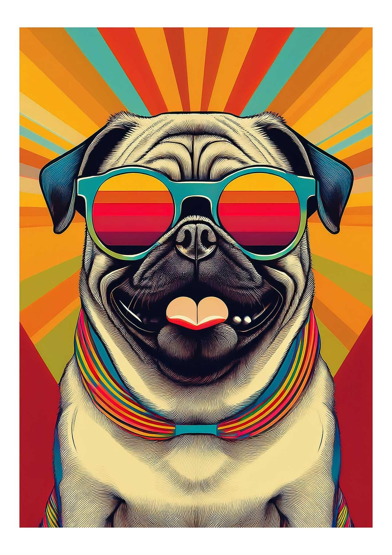 Pug In Colourful Sunnies 1 image 7