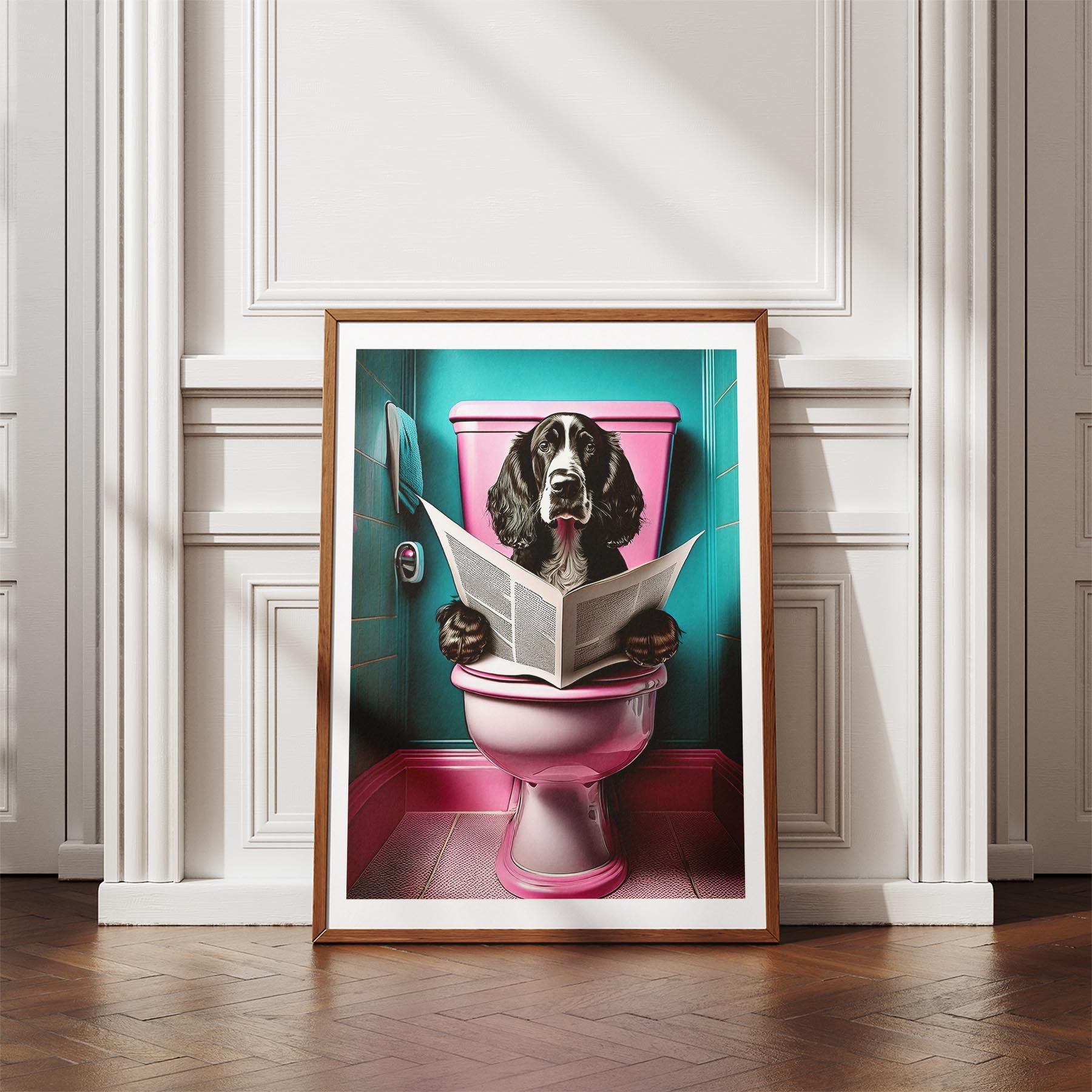 Gordon Setter Toilet Dogs PInk and Turquise image 4