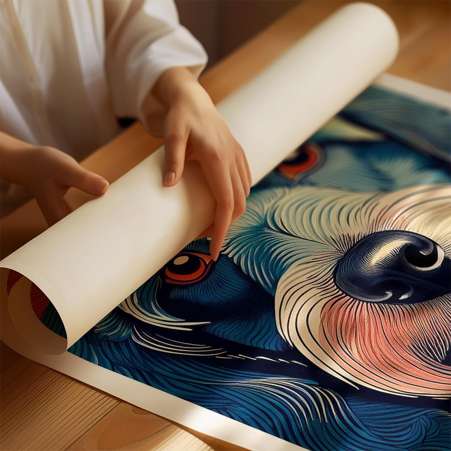 Cavoodle Hokusai Japanese Inspired Dog Series 3 image 1