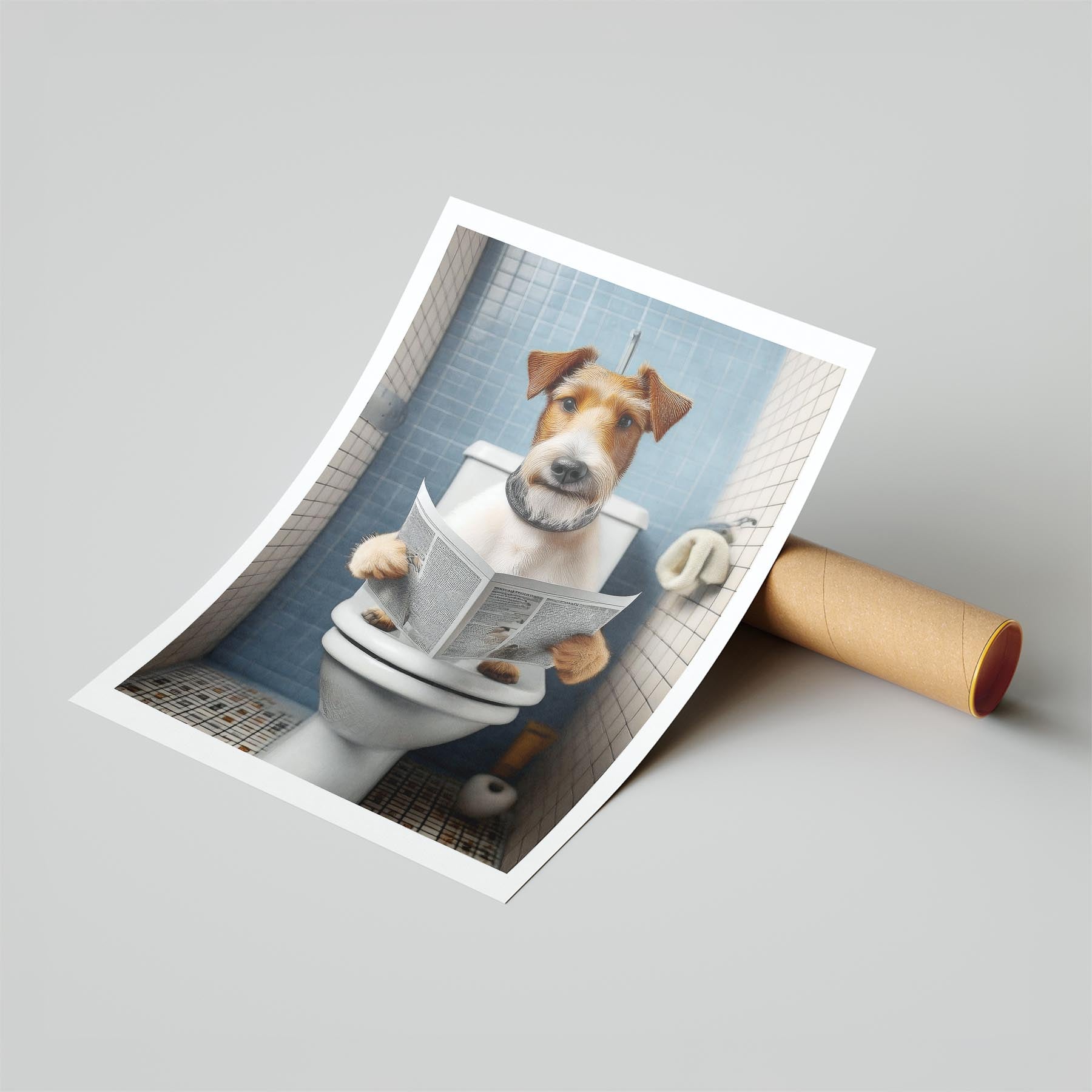 Fox Terrier Toilet Humour Dog Series image 6