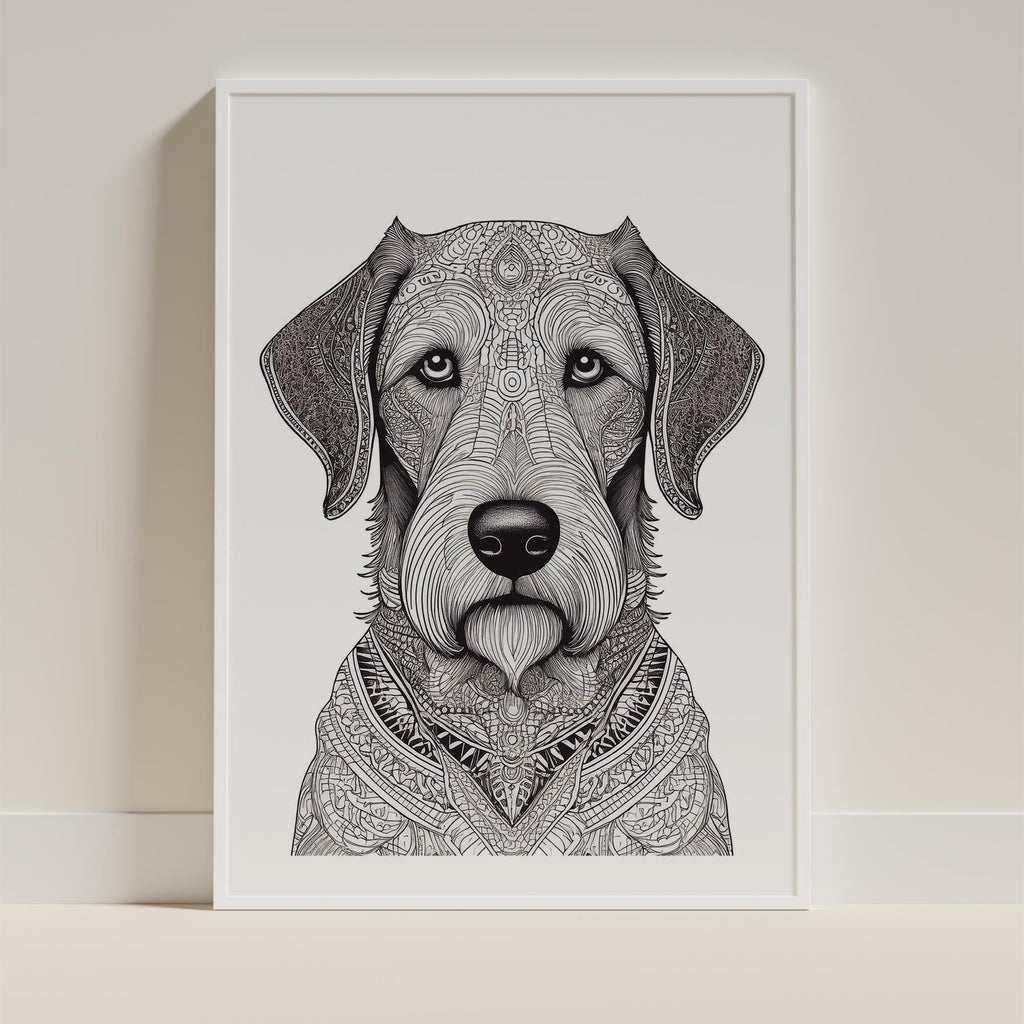 Irish Wolfhound Mandala Black and White Dog Series image 9