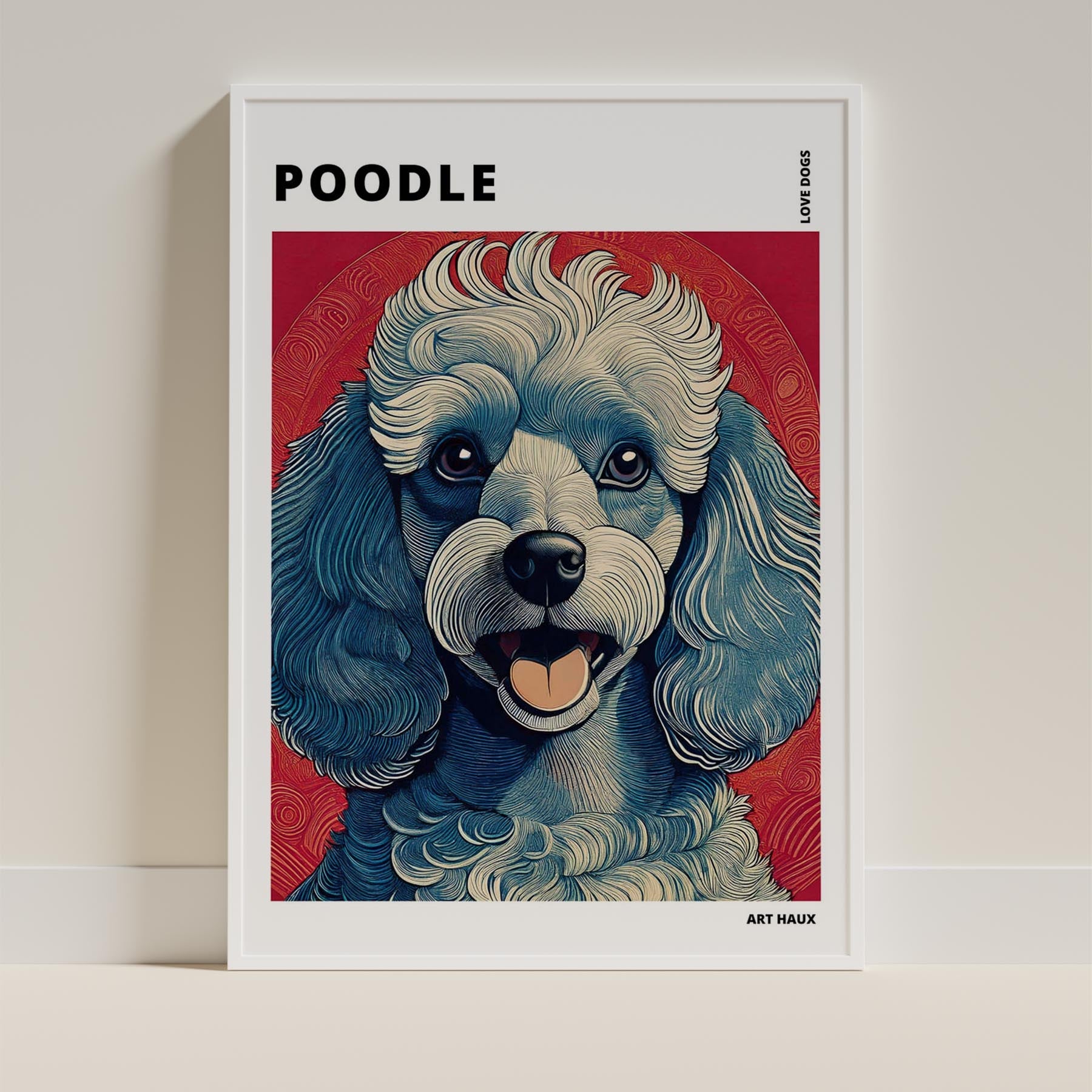 Poodle Hokusai Japanese Inspired Dog Series with Text image 8