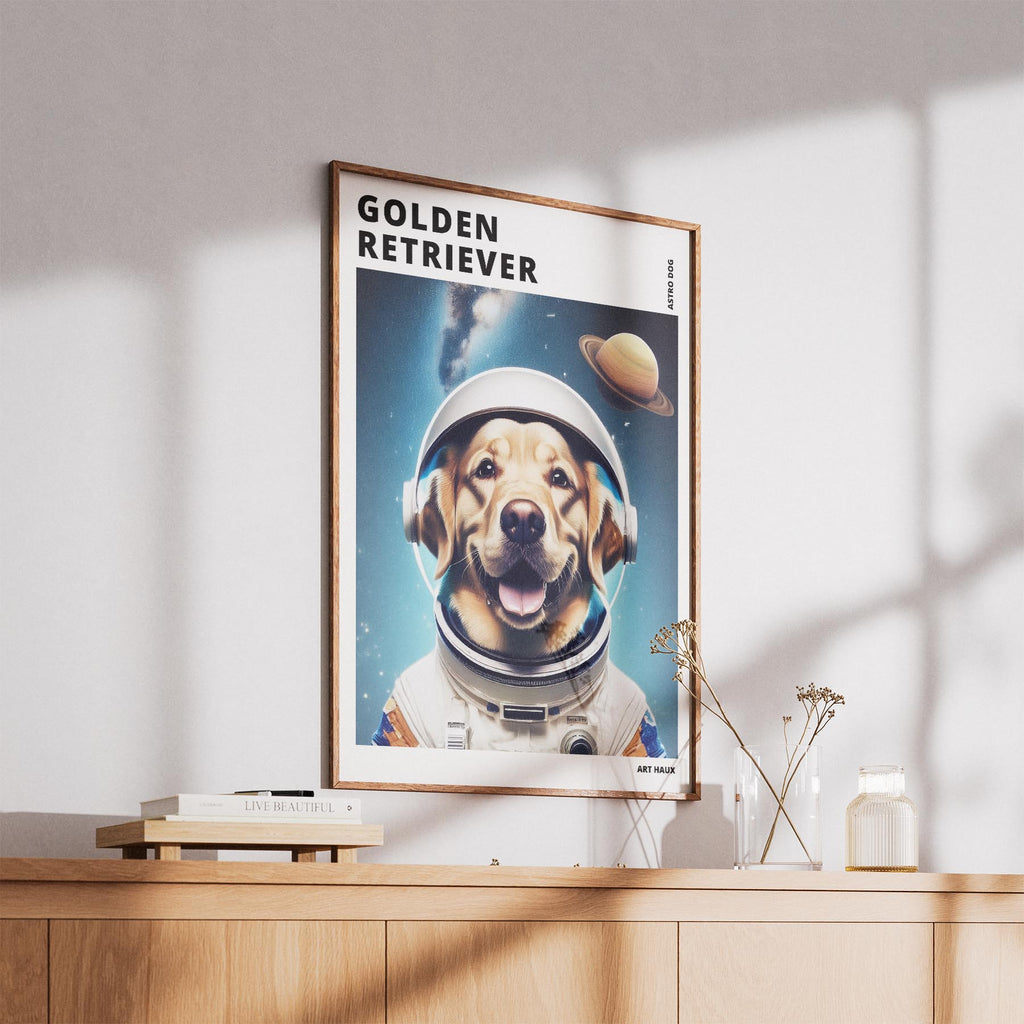 Golden Retriever Astronaut Dog Series with Text Astro Dog image 5