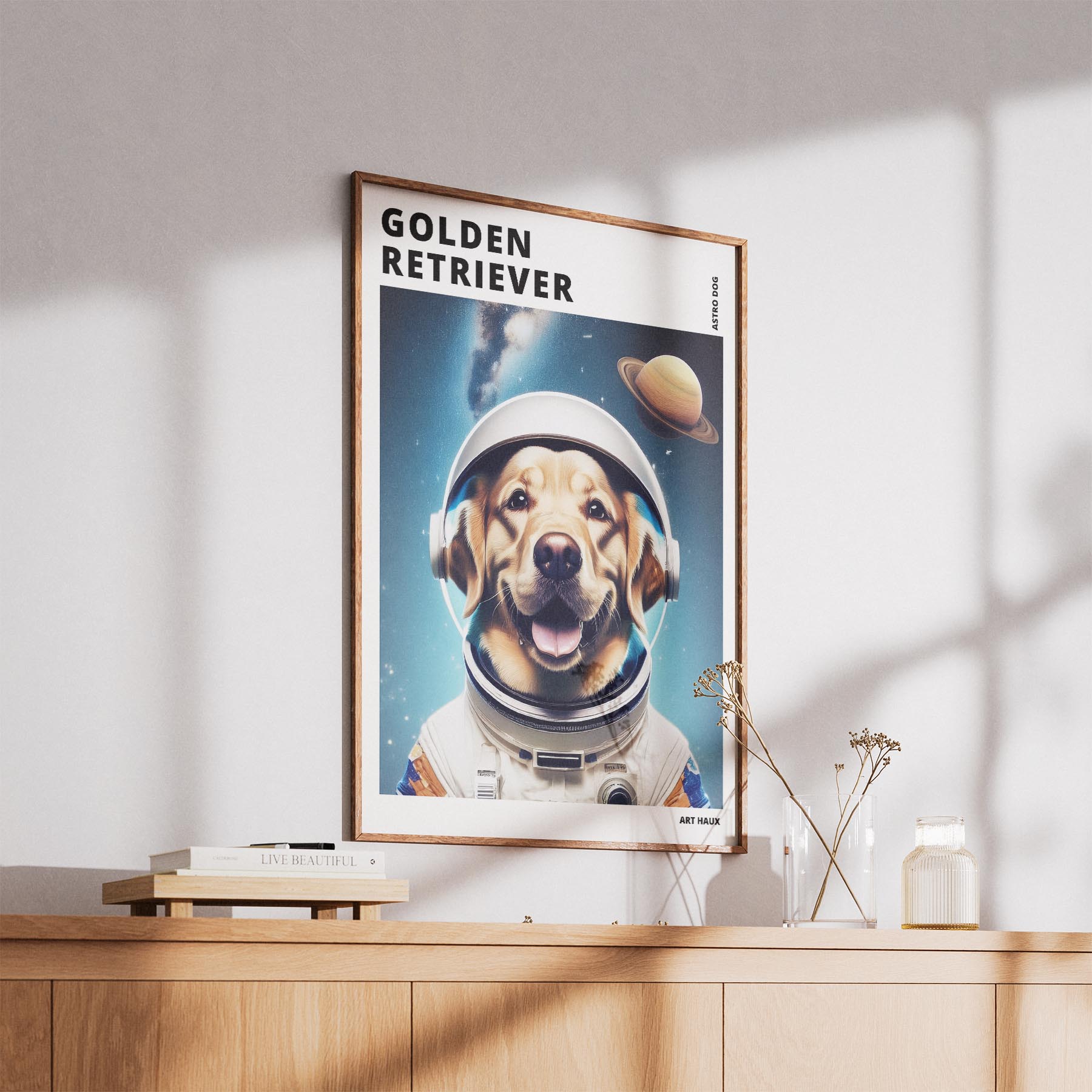 Golden Retriever Astronaut Dog Series with Text Astro Dog image 5
