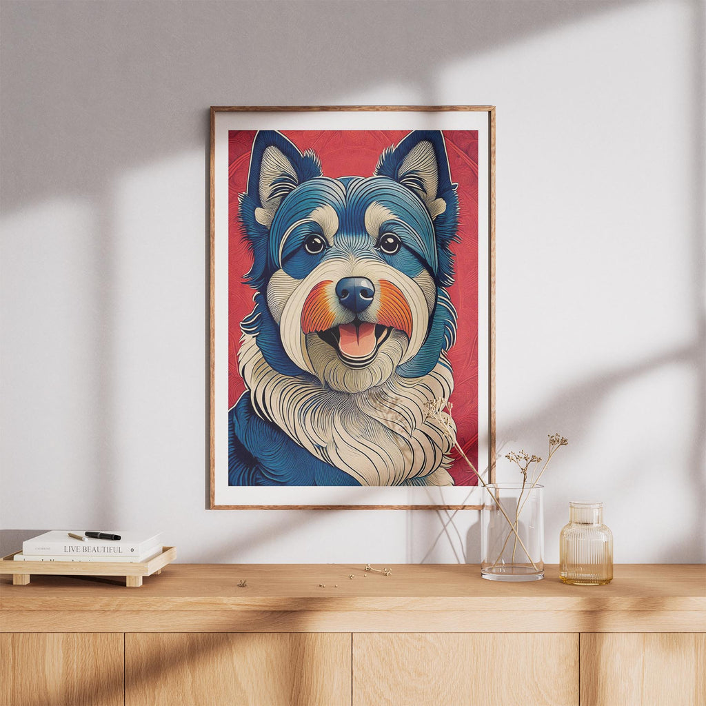 Australian Terrier Hokusai Japanese Inspired Dog Series image 8