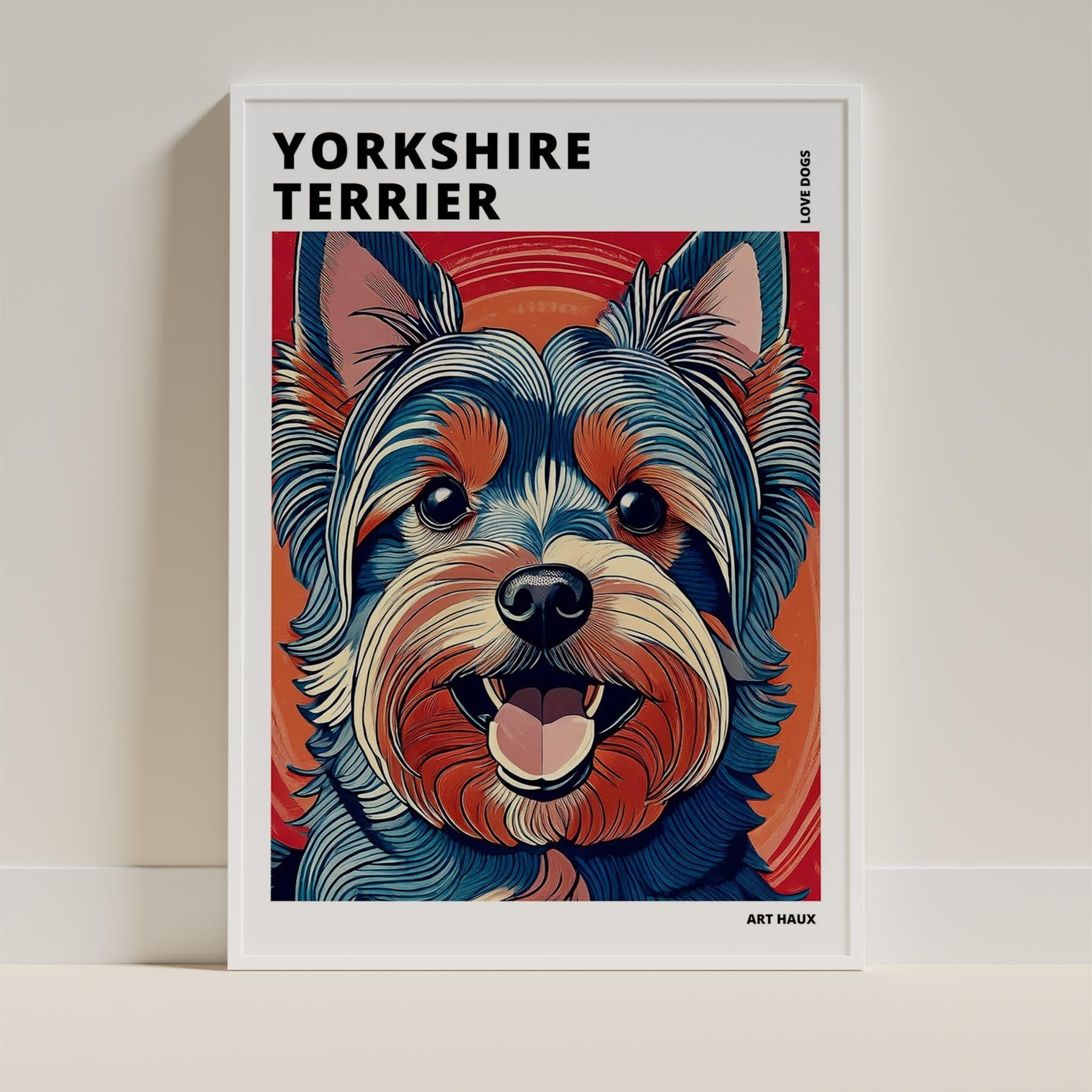 Yorkshire Terrier Hokusai Japanese Inspired Dog Series with Text image 8