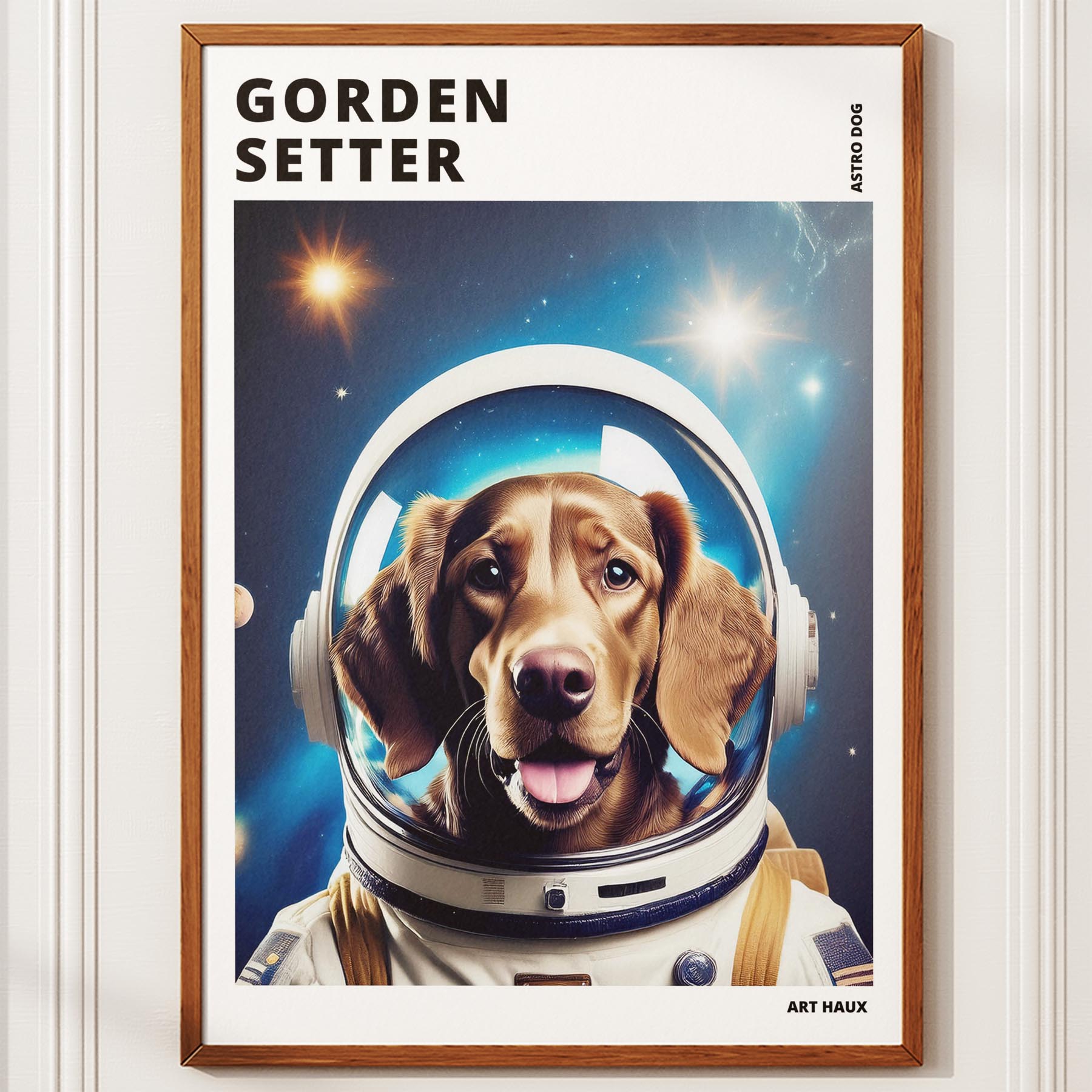 Gordon Setter Astronaut Dog Series with Text Astro Dog image 10