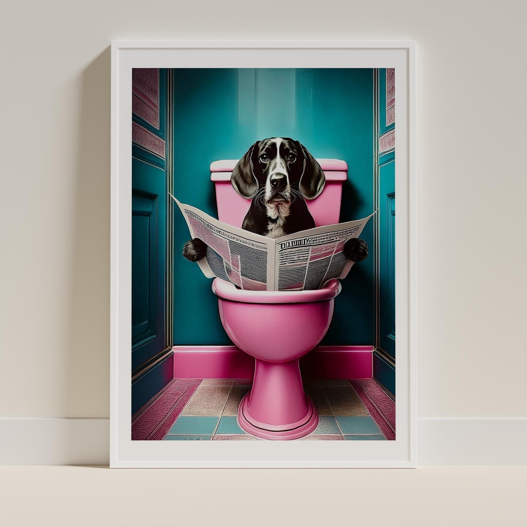 Beagle Toilet Dogs PInk and Turquise image 9