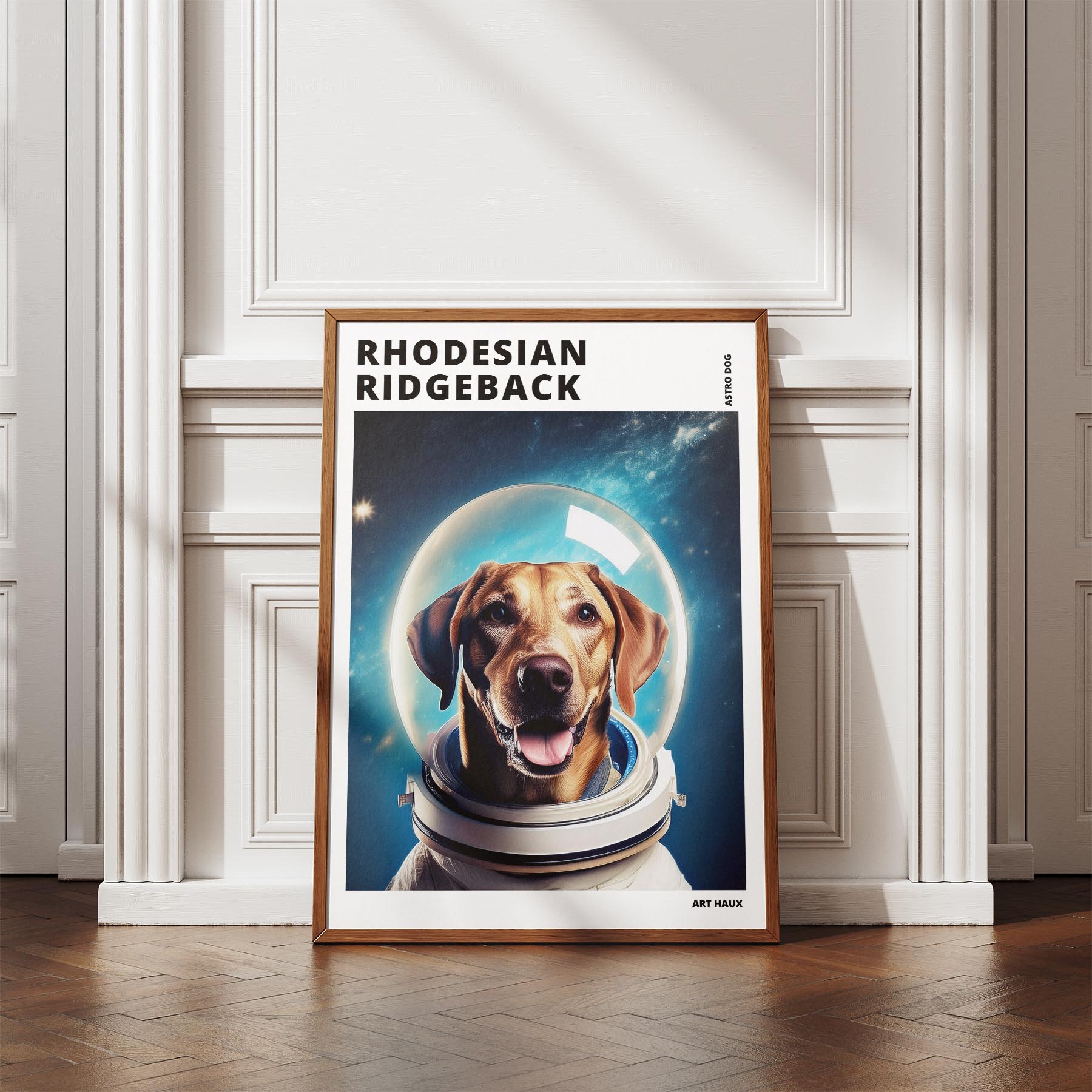Rhoedesian Ridgeback Astronaut Dog Series with Text Astro Dog image 4