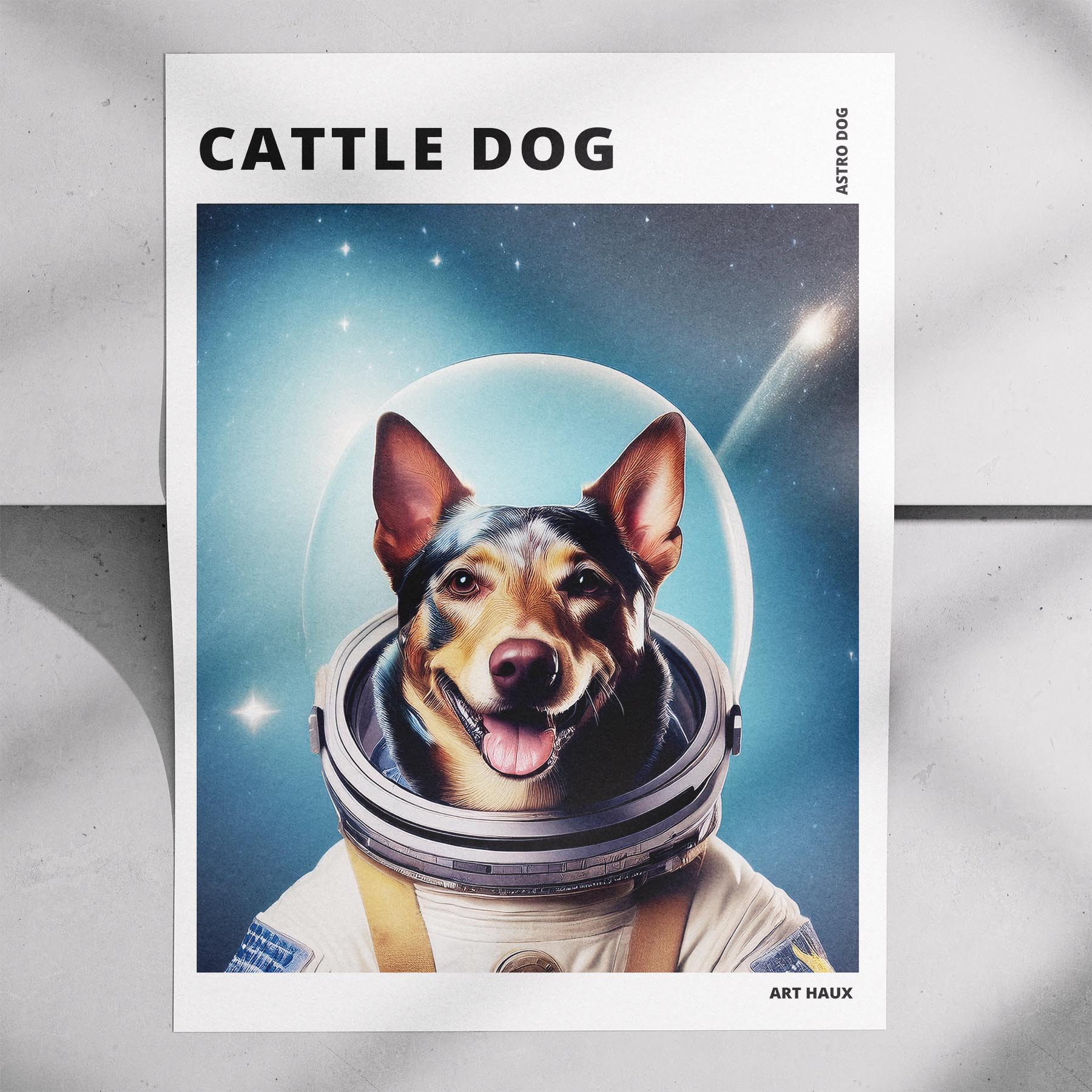 Cattle Dog Astronaut Dog Series with Text Astro Dog image 7