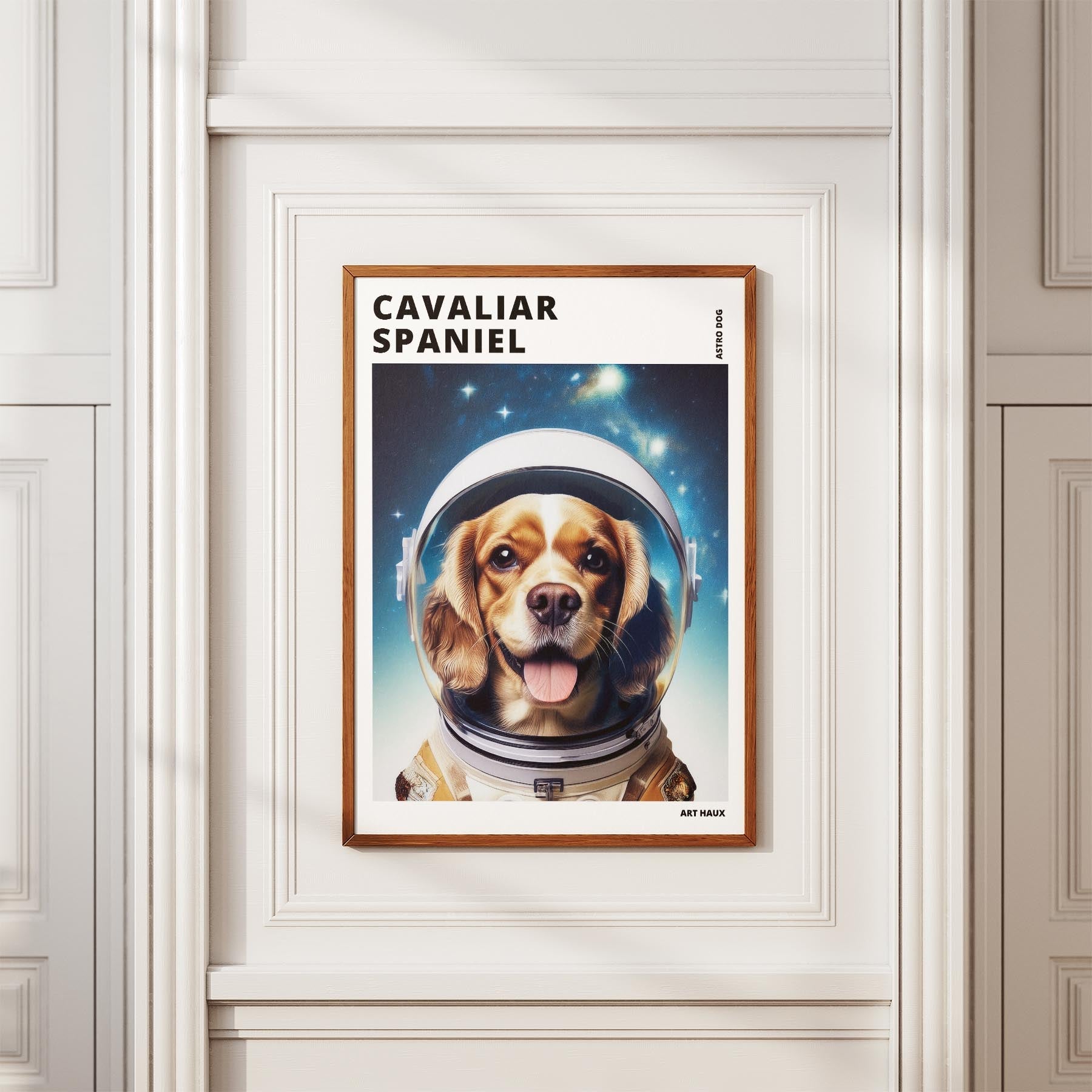 Cavalier Spaniel Astronaut Dog Series with Text Astro Dog image 3