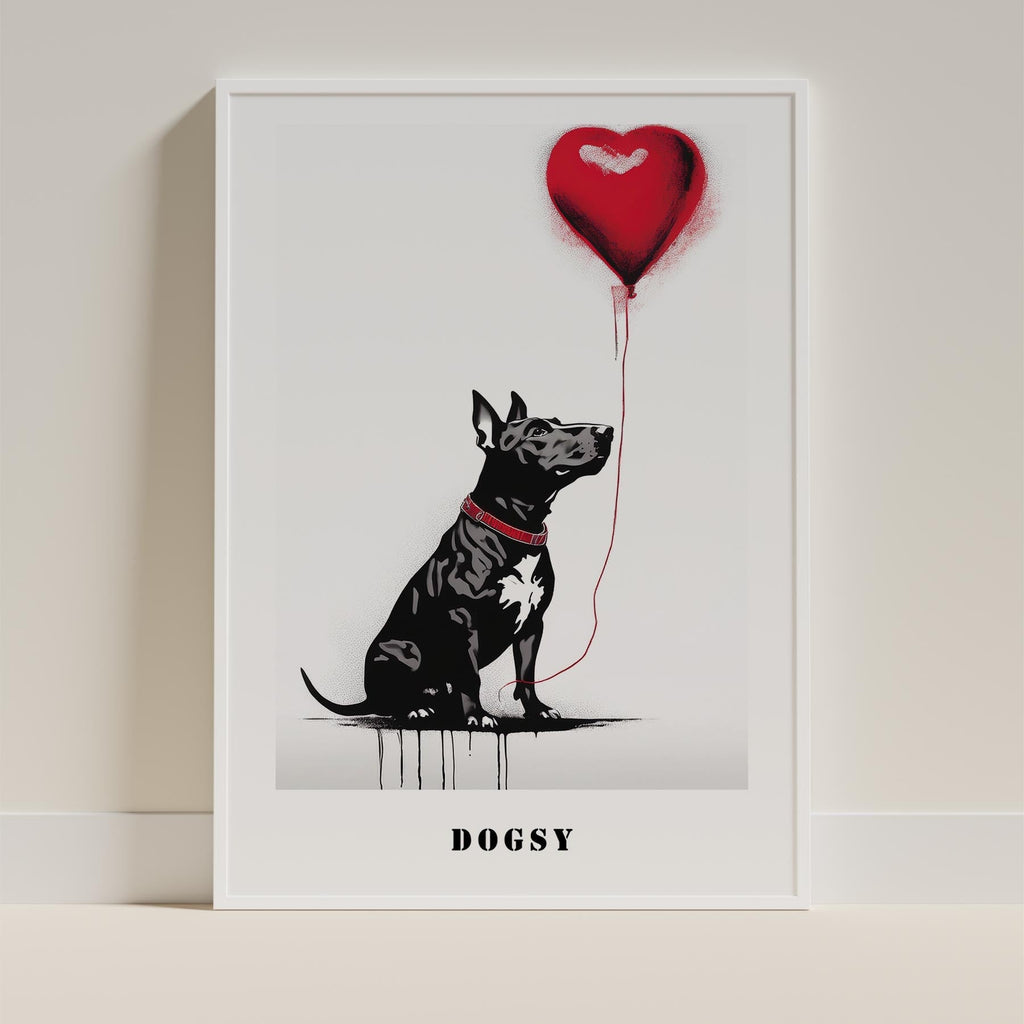 Bull Terrier DOGSY Series inspired by the Art of Banksy with text Dogsy image 9