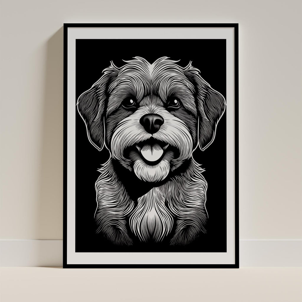 Shih Tzu Line Dog Series in Black and White image 0