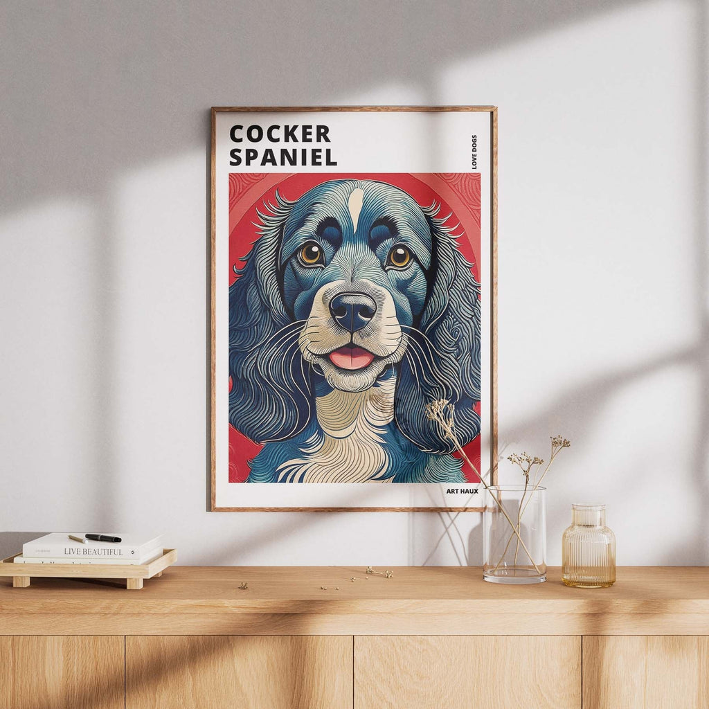 Cocker Spaniel Hokusai Japanese Inspired Dog Series with Text image 7