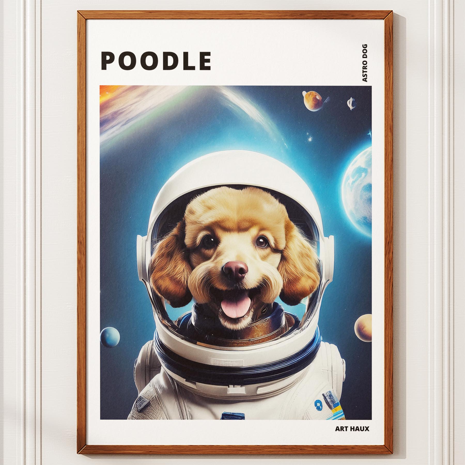 Poodle Astronaut Dog Series with Text Astro Dog image 10
