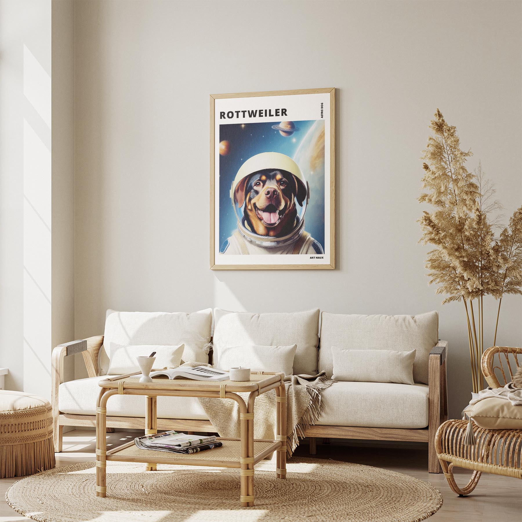 Rottweiler Astronaut Dog Series with Text Astro Dog image 2