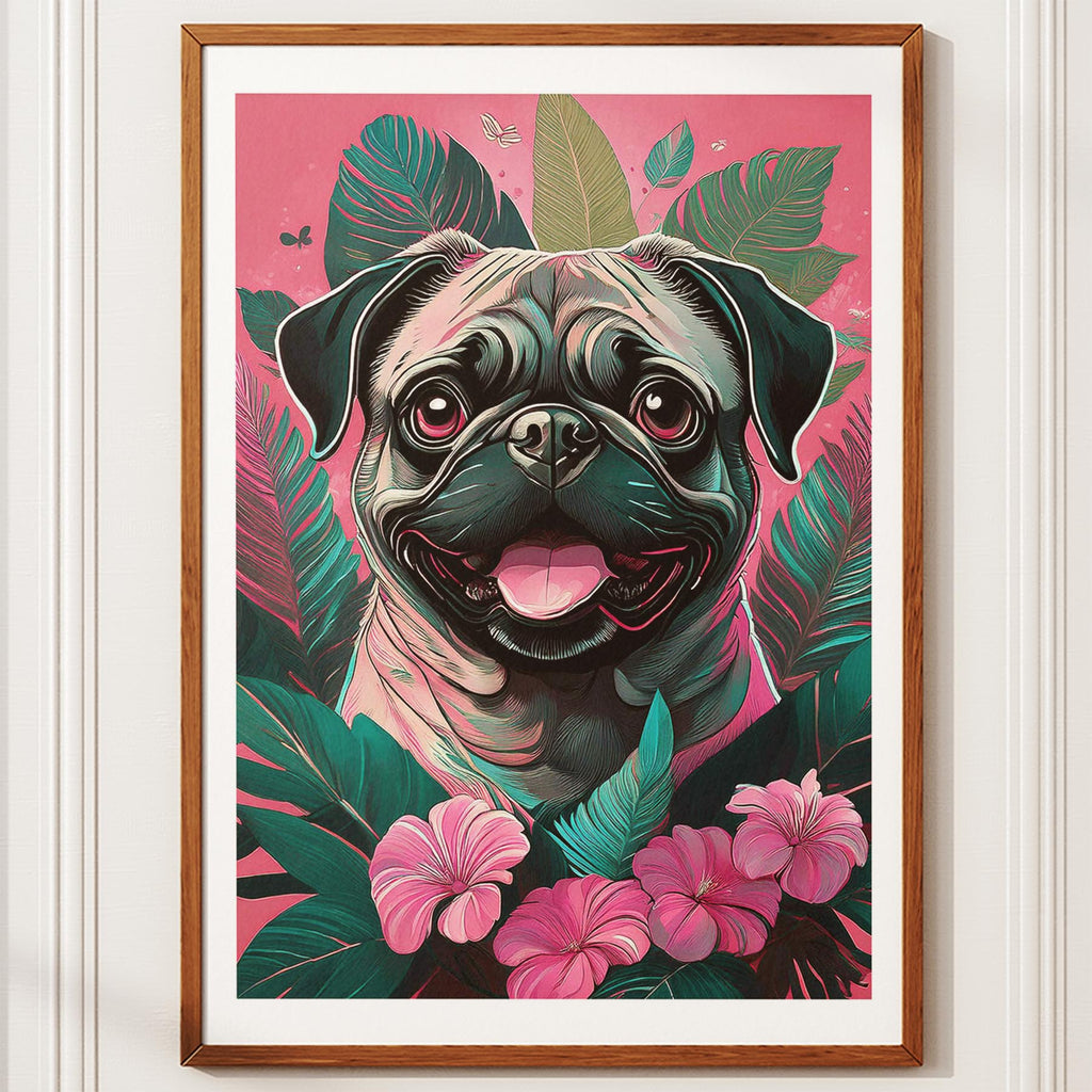 Pug Copy Flowery Dog image 10