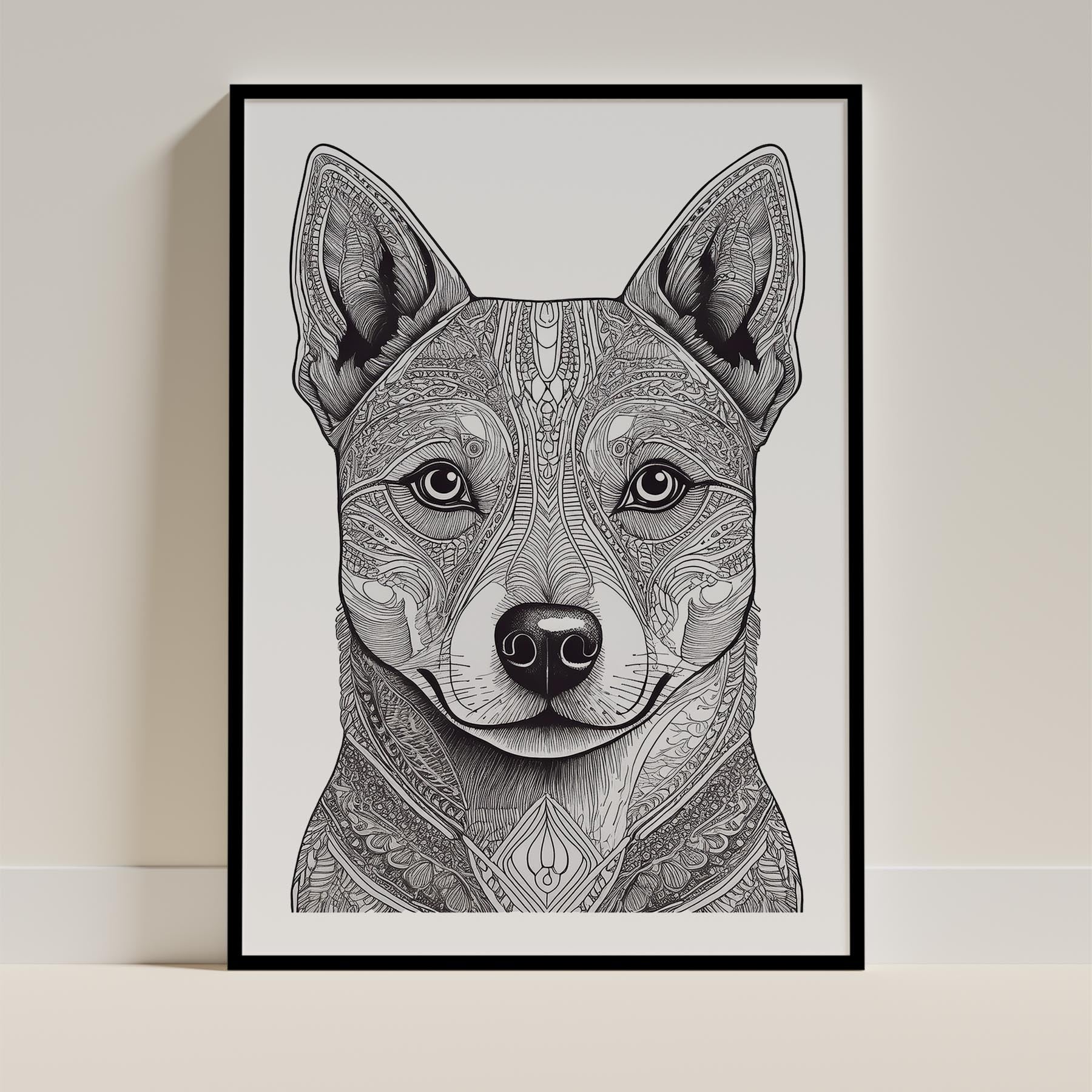 Shiba Mandala Black and White Dog Series image 0