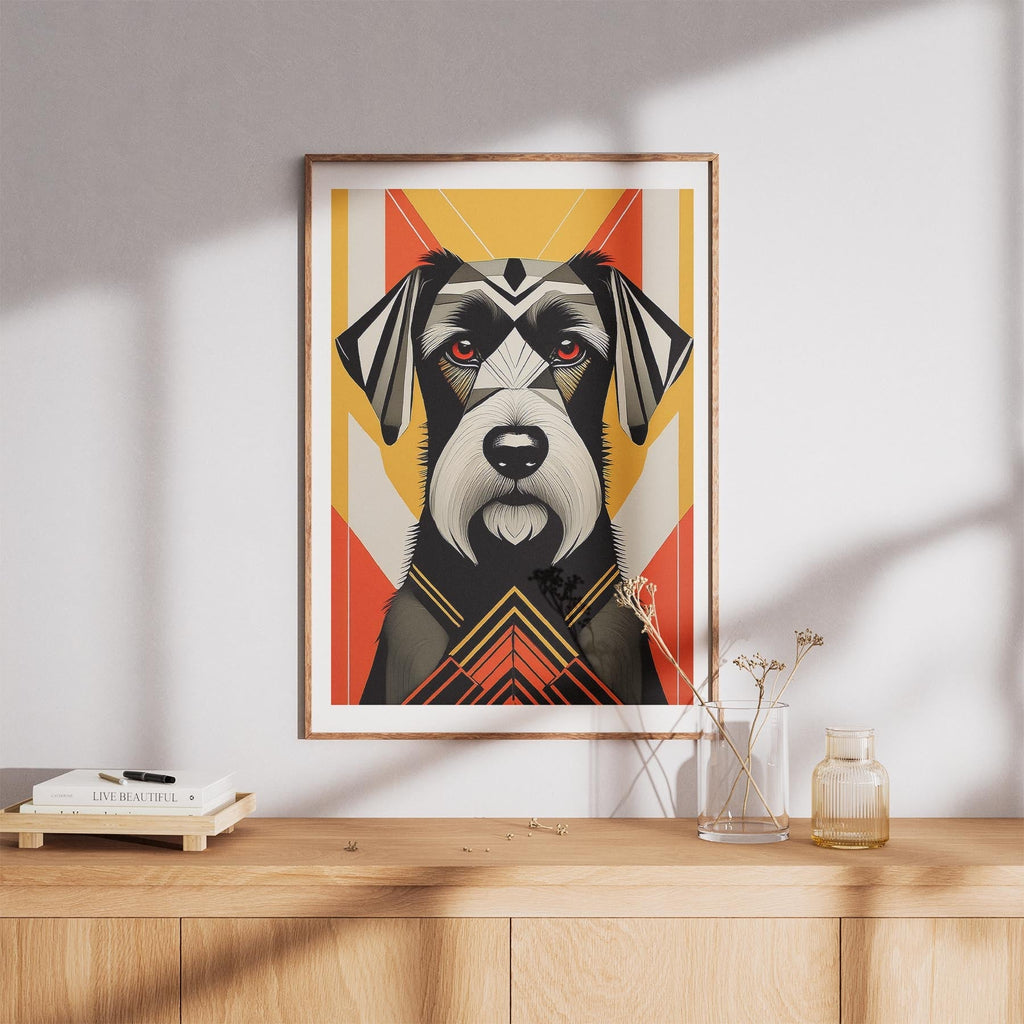Black Russian Terrier Geometric Orange Series image 8