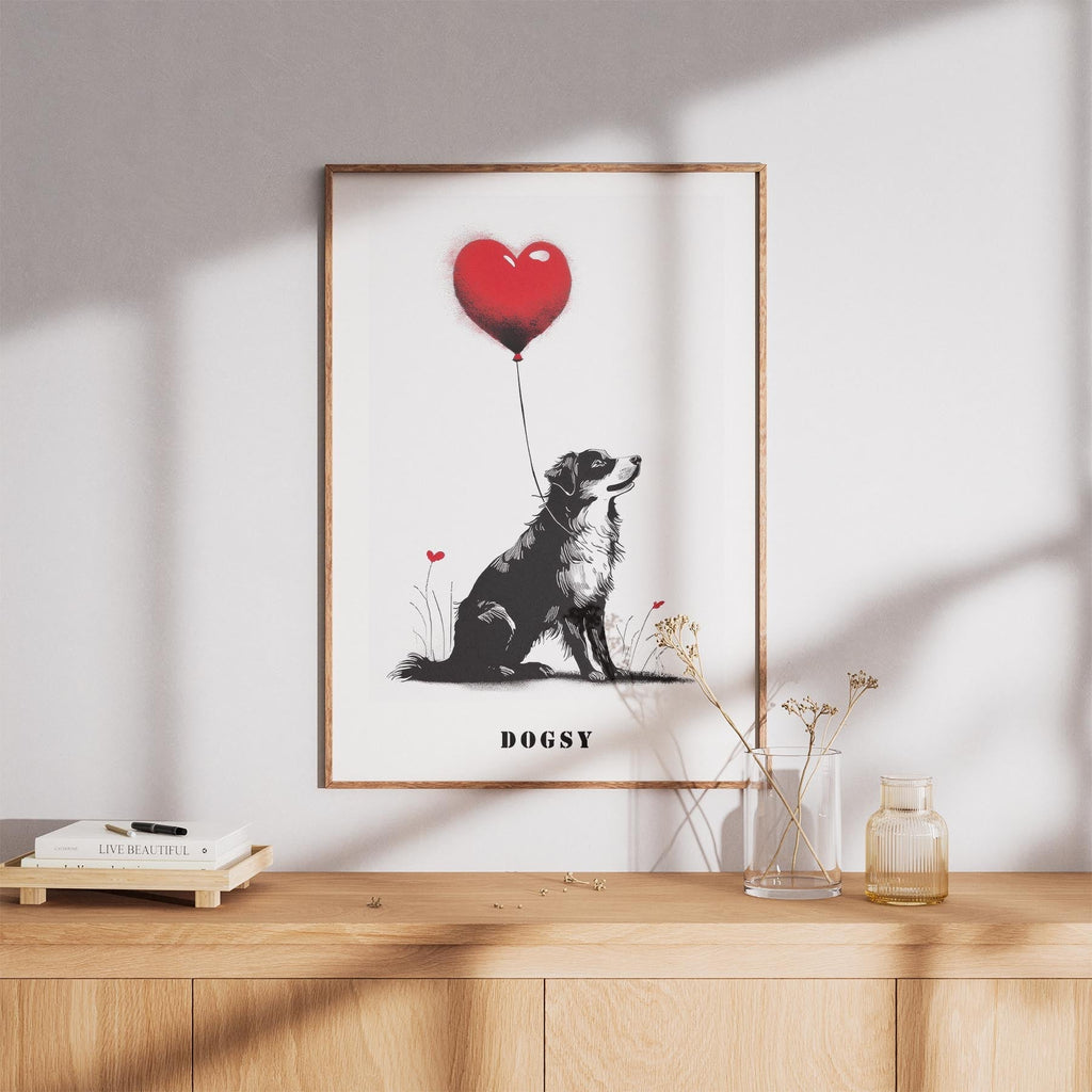Australian Shepherd DOGSY Series inspired by the Art of Banksy with text Dogsy image 8