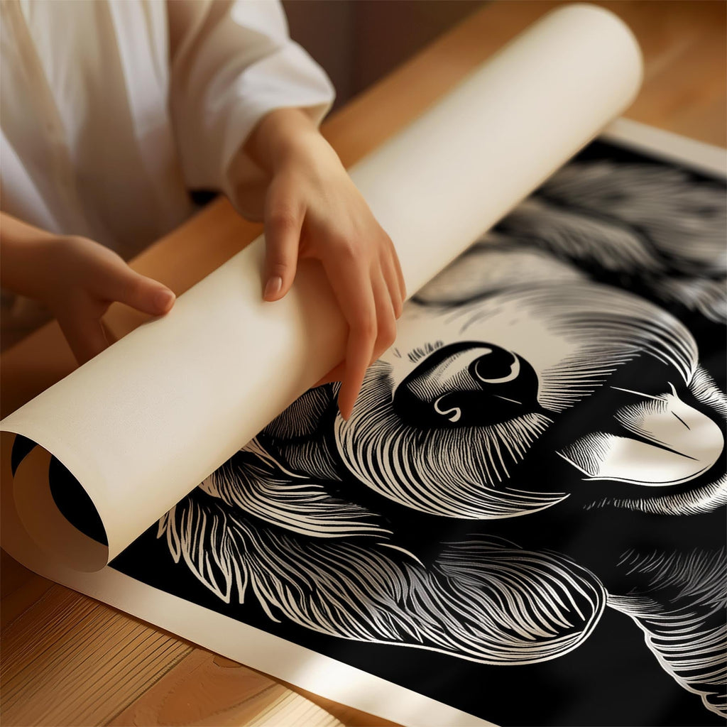 Cavoodle Line Dog Series in Black and White image 1