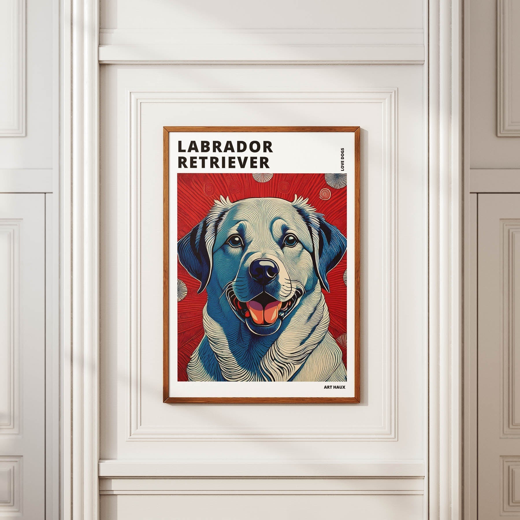 Labrador Retriever Hokusai Japanese Inspired Dog Series with Text image 3