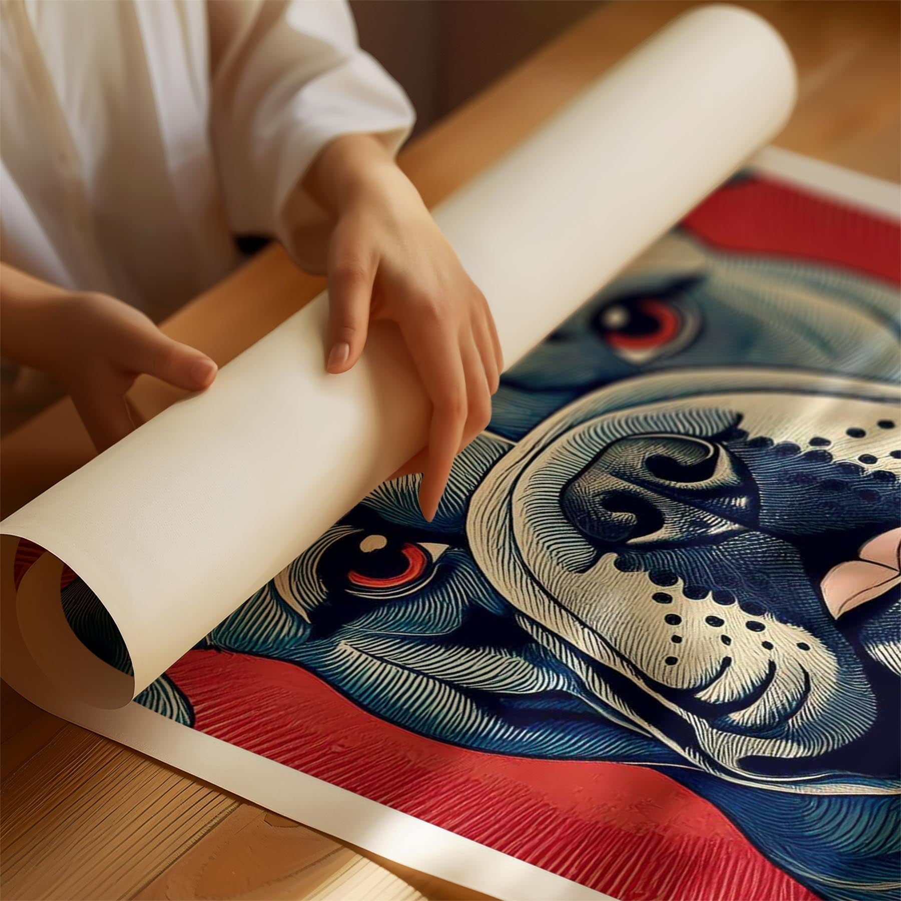 Bulldog Hokusai Japanese Inspired Dog Series 1 image 1