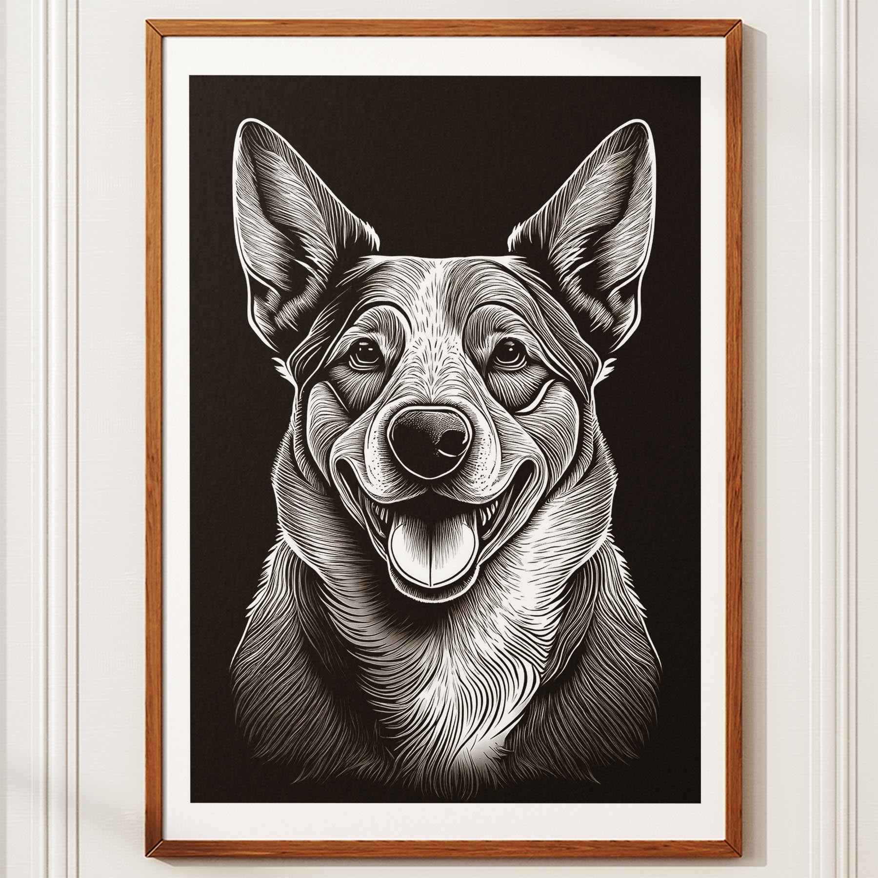 Cattle Dog Line Dog Series in Black and White image 10
