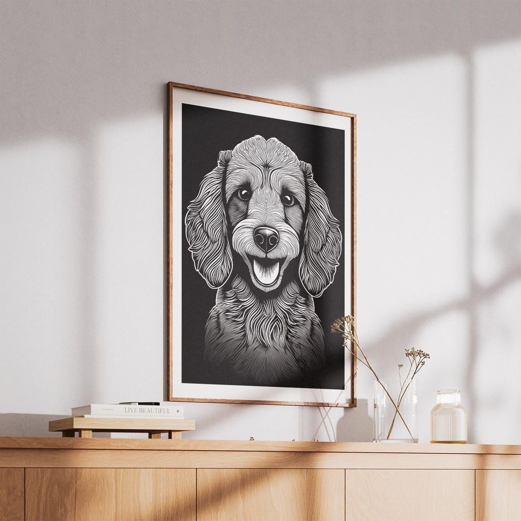 Poodle Line Dog Series in Black and White image 5