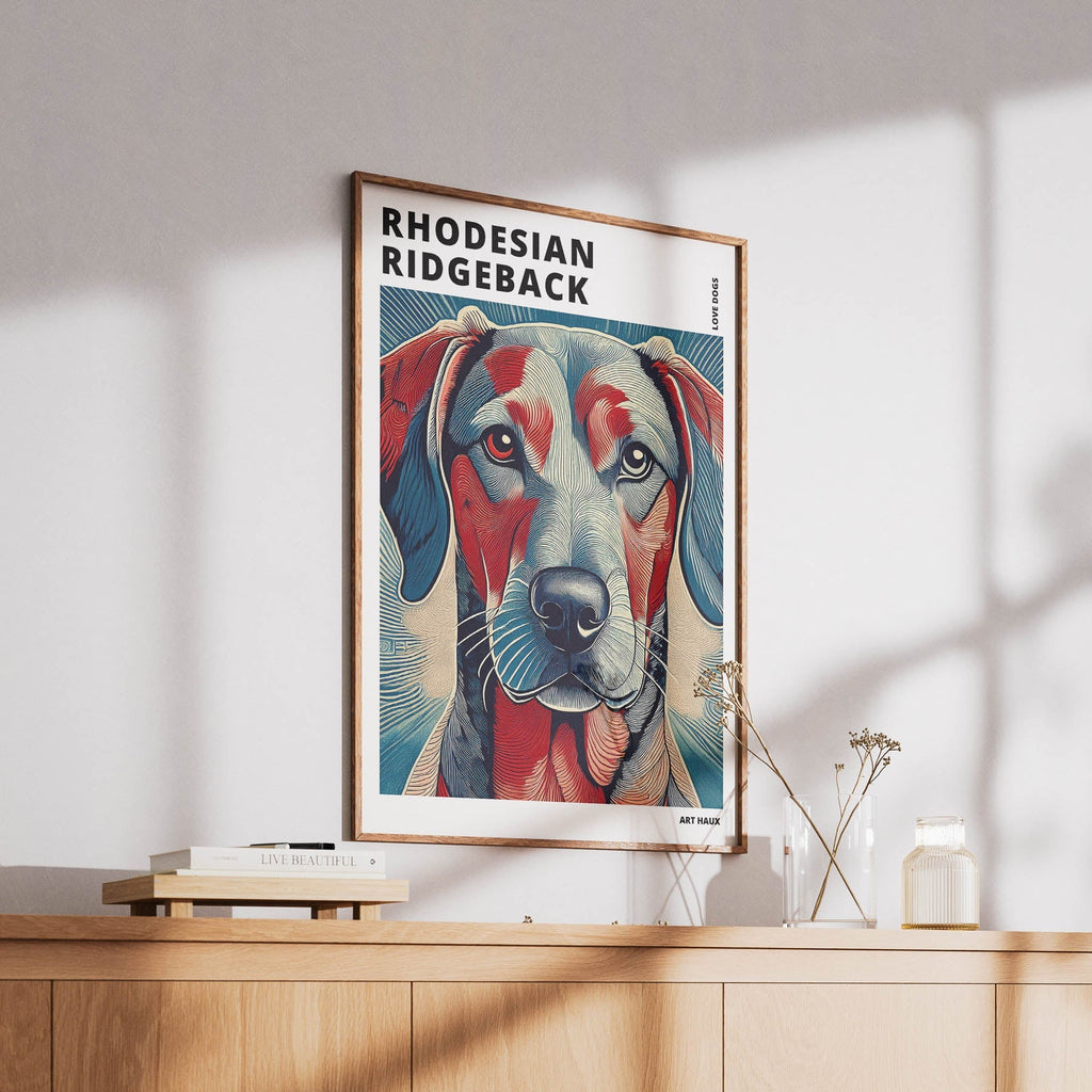 Rhoedesian Ridgeback Hokusai Japanese Inspired Dog Series with Text image 5