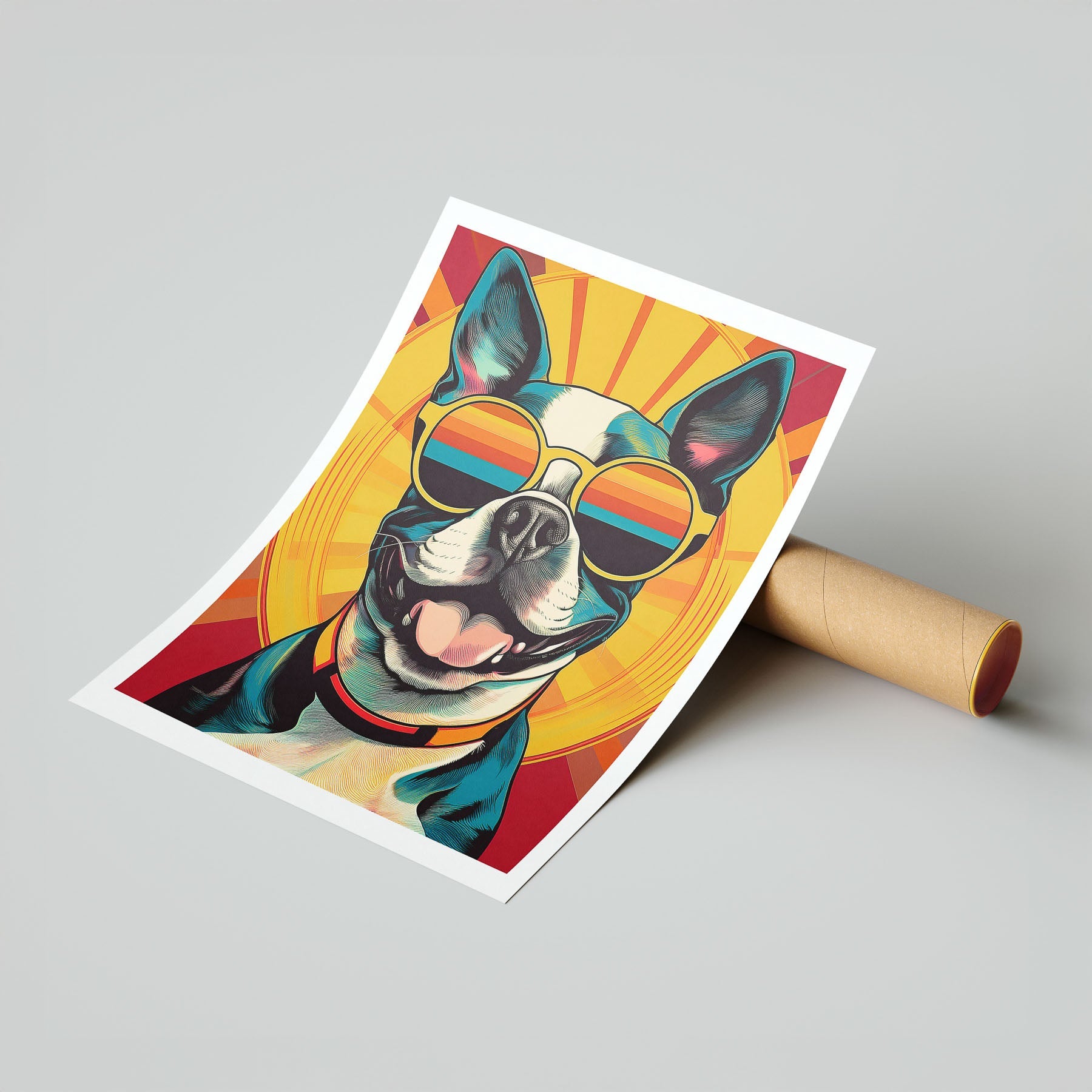 Boston Terrier In Colourful Sunnies 2 image 7