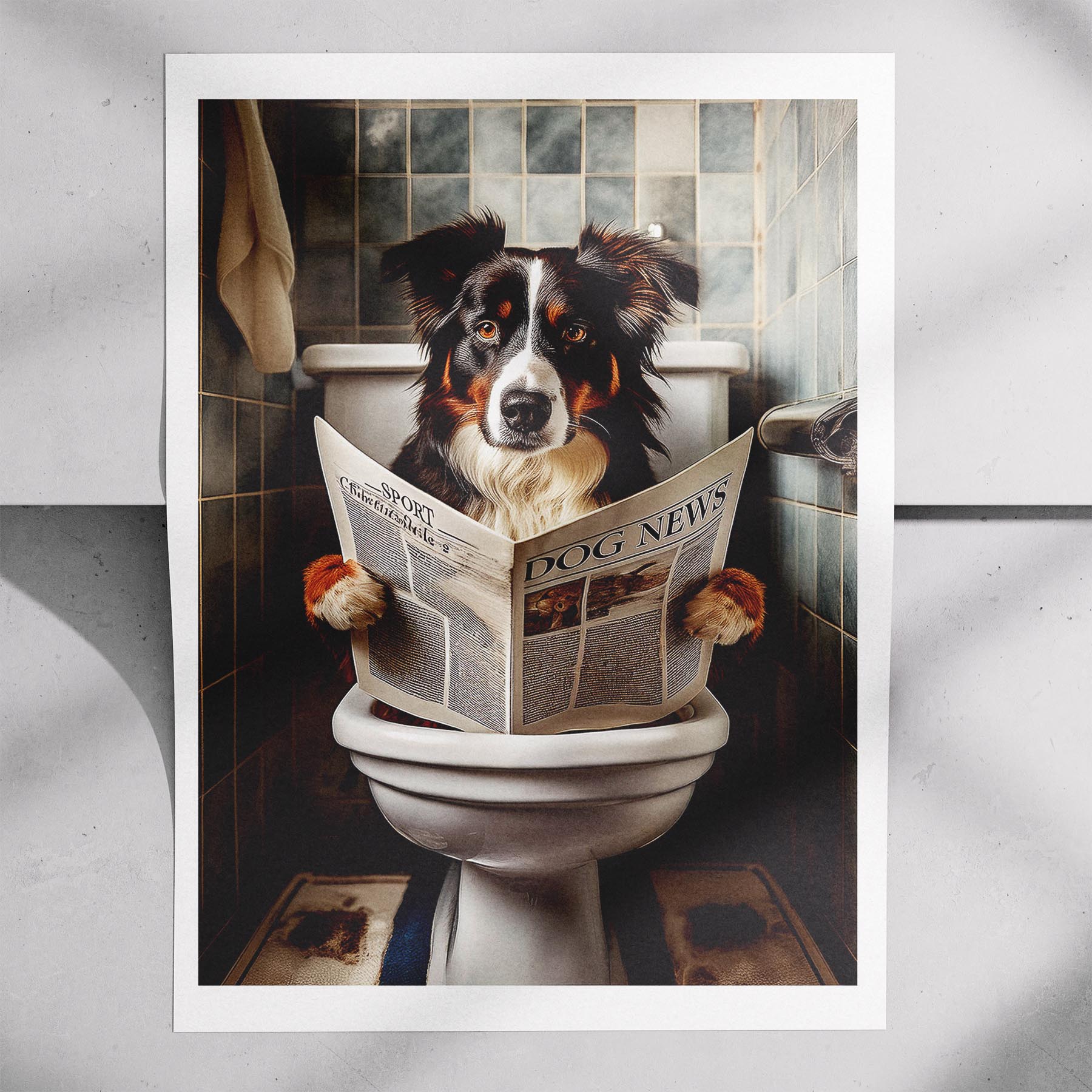 Border Collie Toilet Humour Dog Series image 7