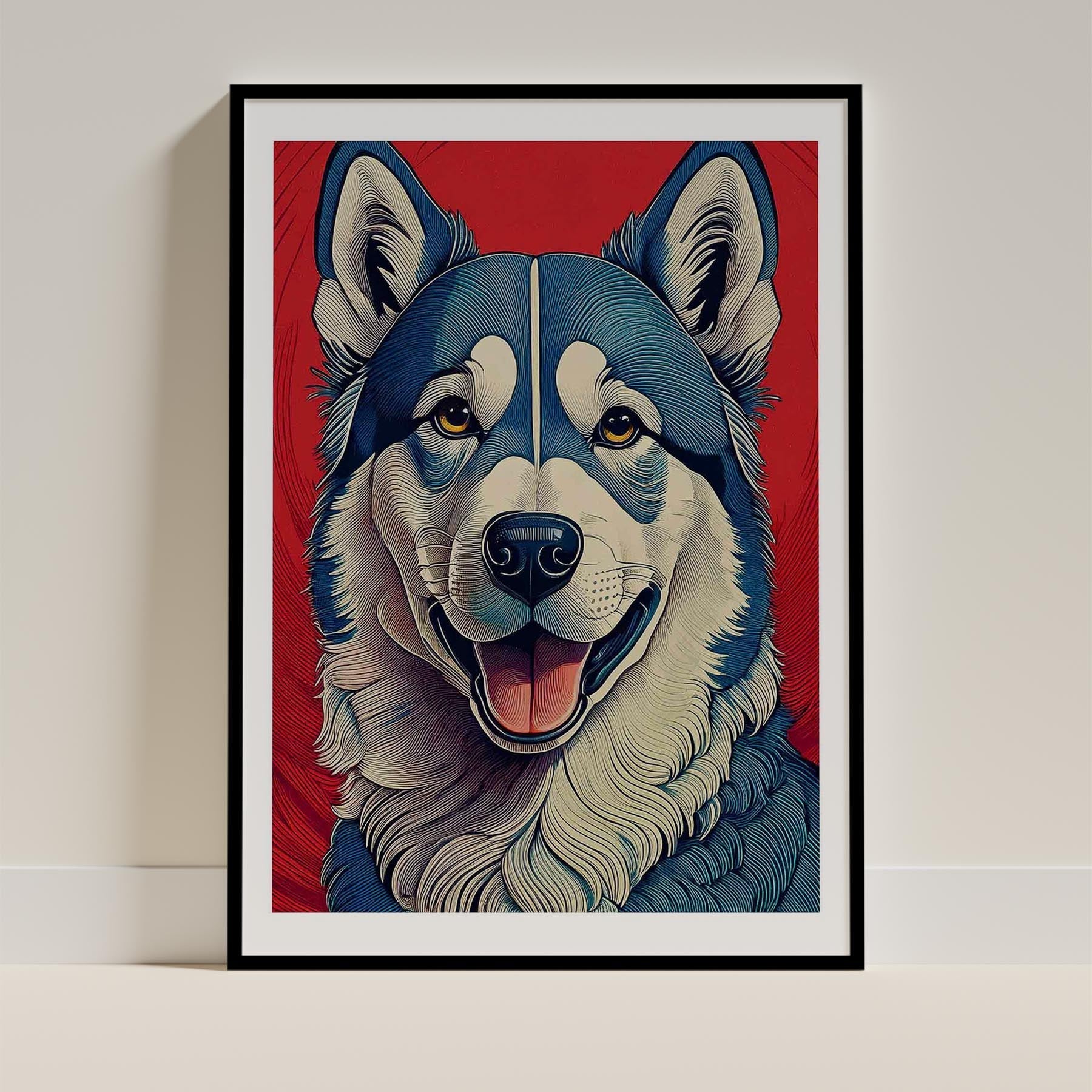 Alaskan Malamute Hokusai Japanese Inspired Dog Series image 0